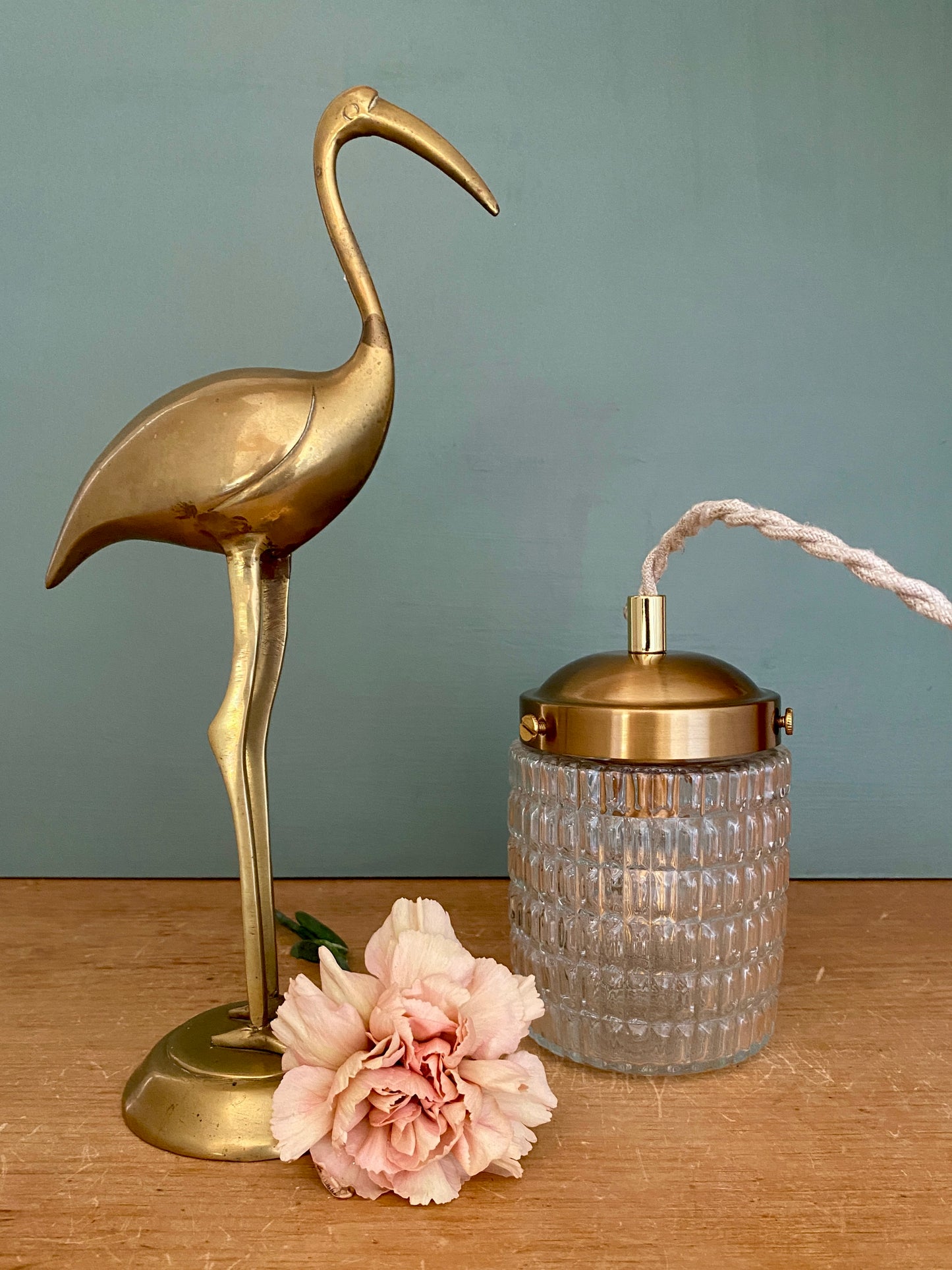 Baladeuse ou lampe à poser globe vintage en verre