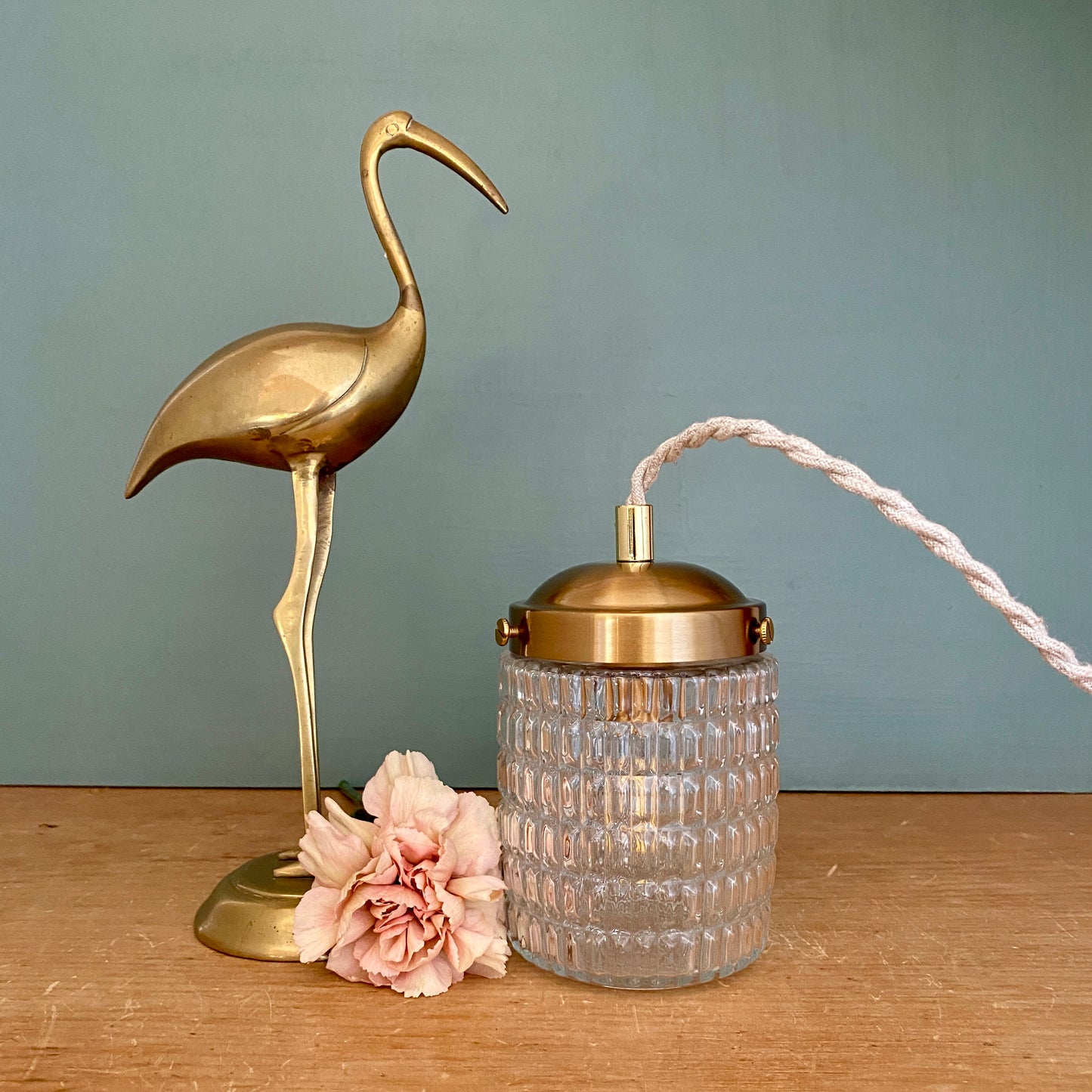 Baladeuse ou lampe à poser globe vintage en verre