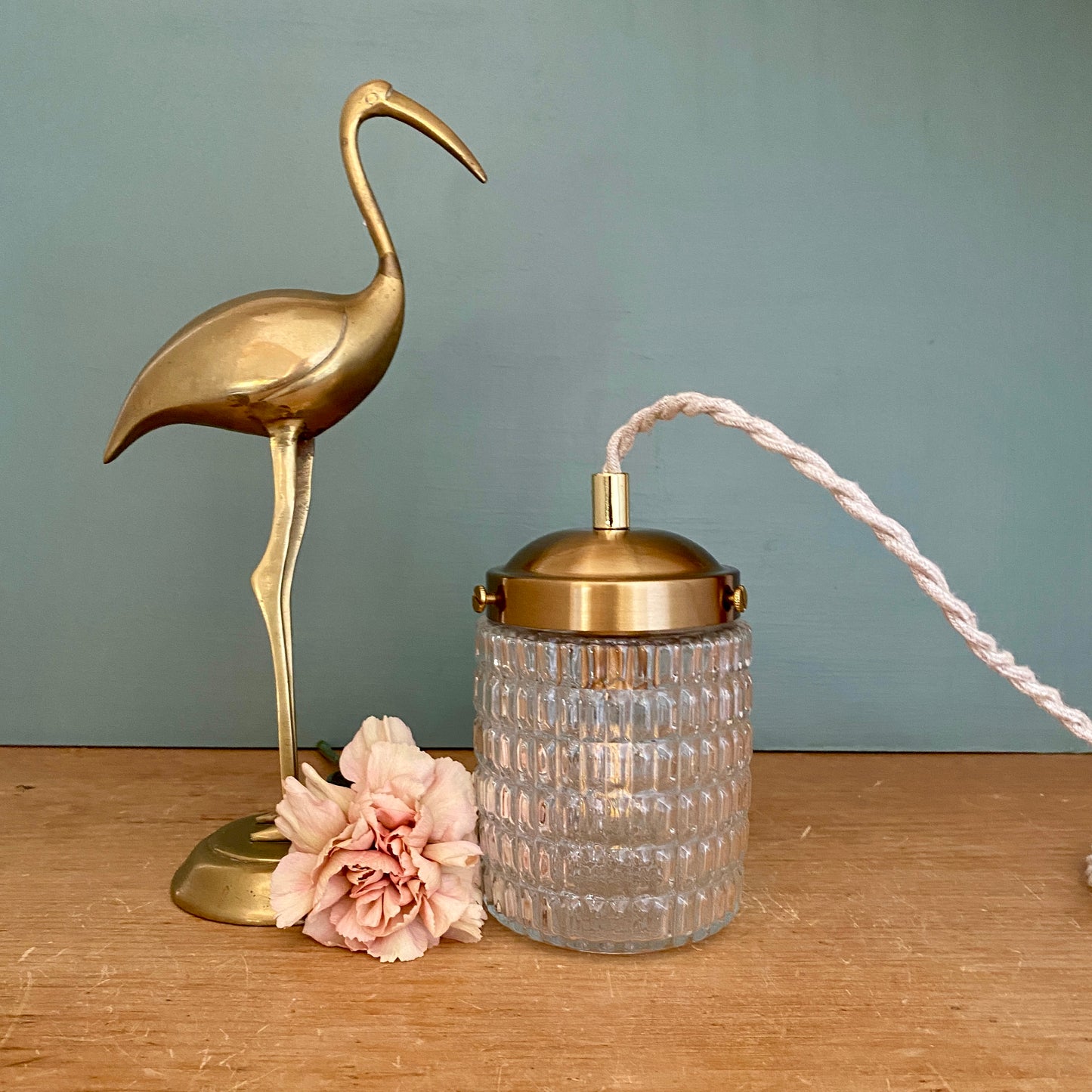 Baladeuse ou lampe à poser globe vintage en verre