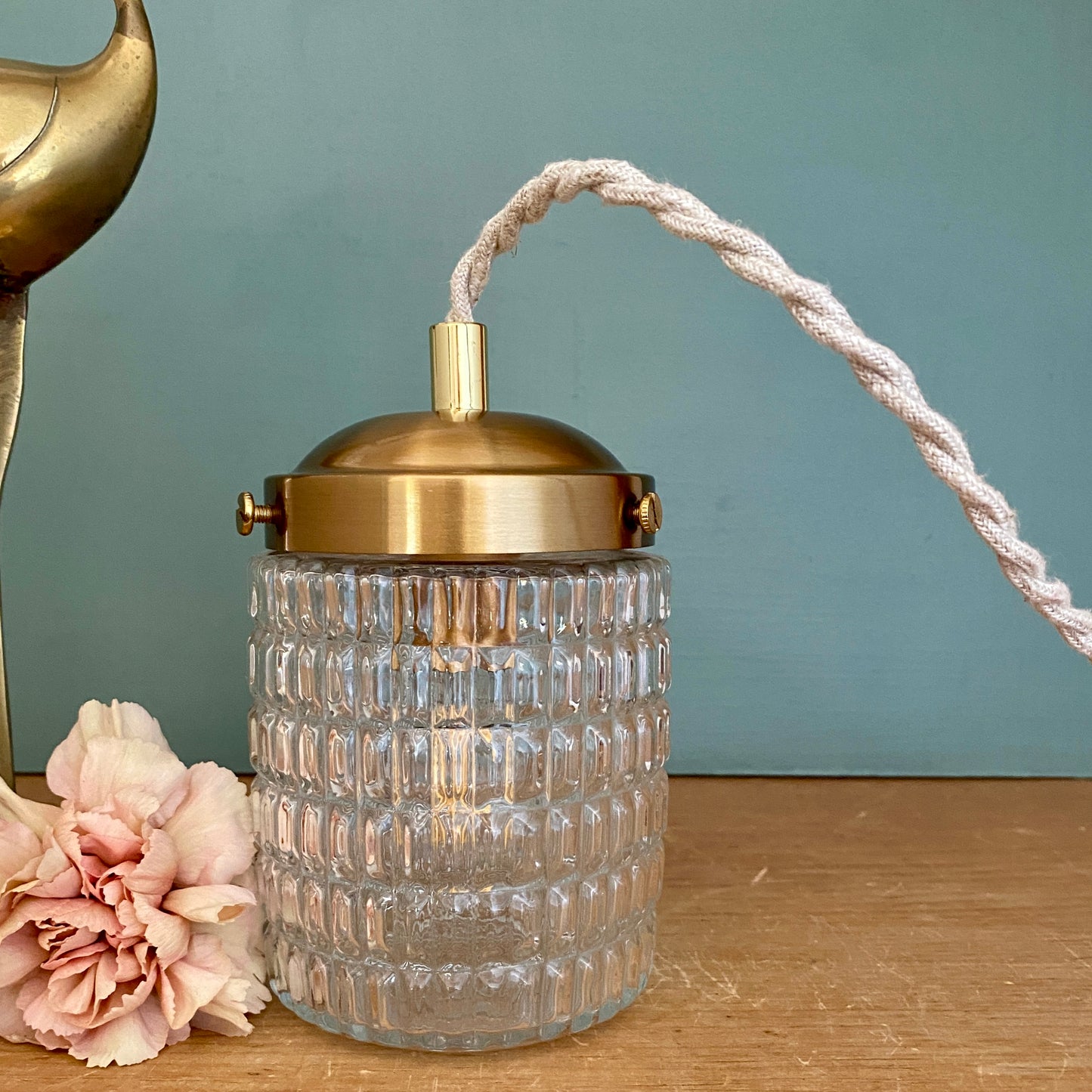 Baladeuse ou lampe à poser globe vintage en verre