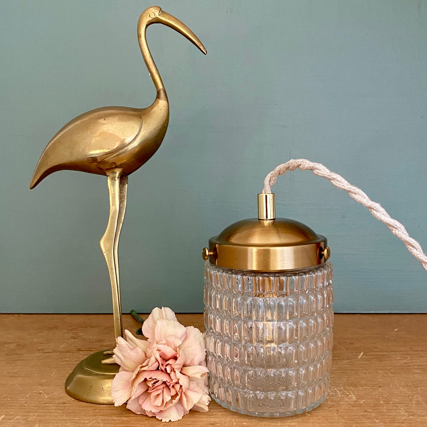 Baladeuse ou lampe à poser globe vintage en verre