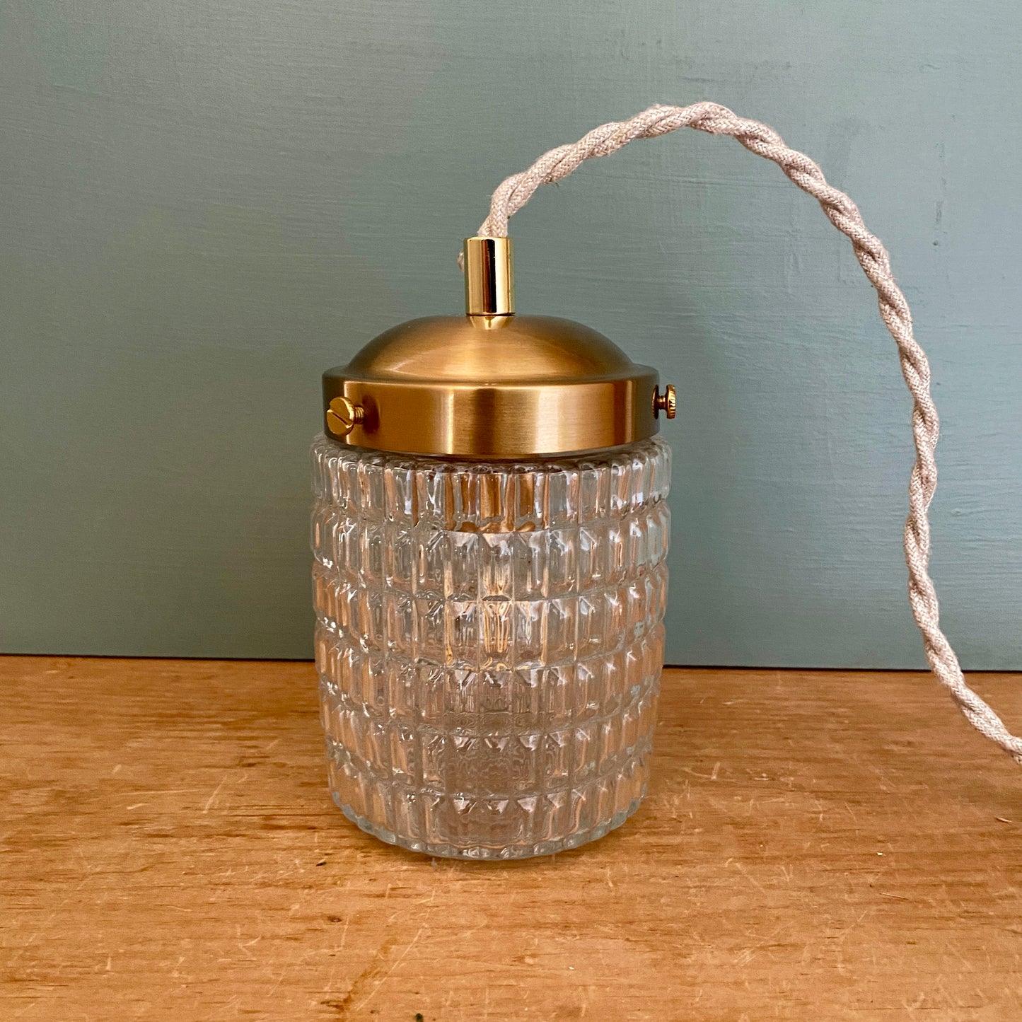 Baladeuse ou lampe à poser globe vintage en verre