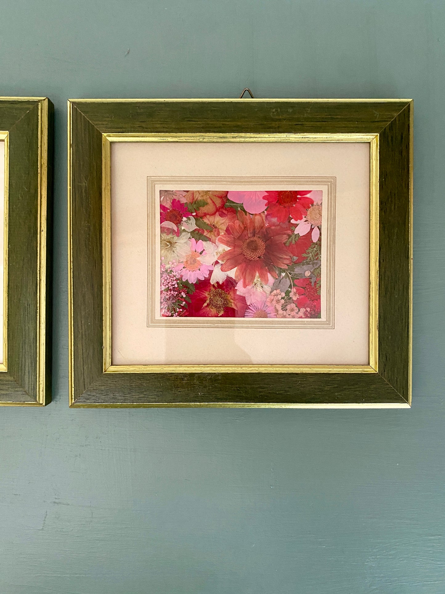 Lot de 2 Cadres vintage et fleurs séchées