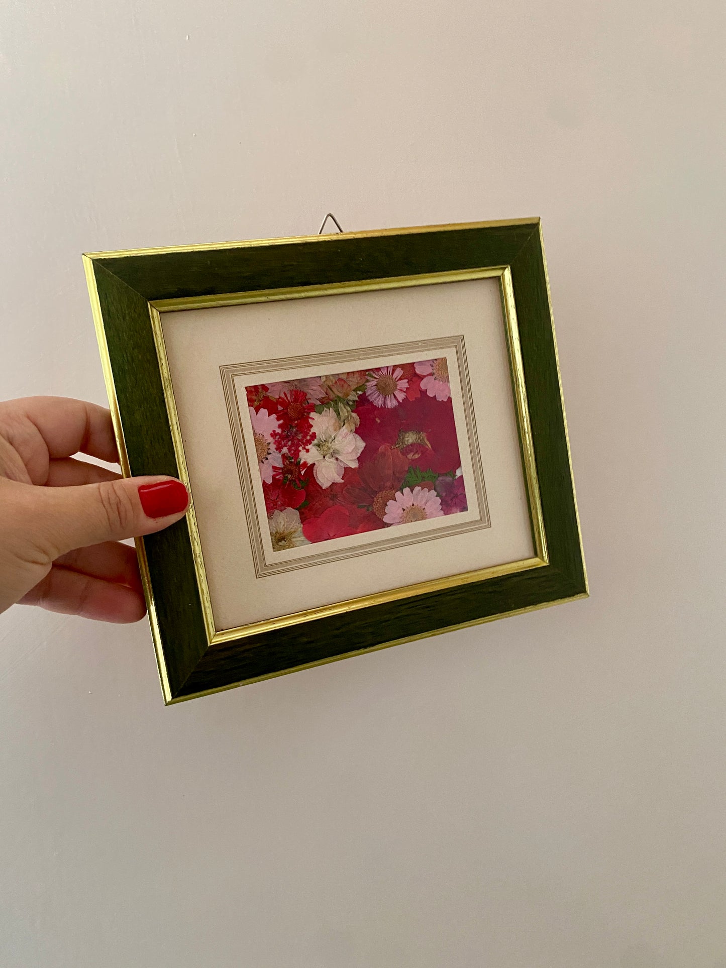 Lot de 2 Cadres vintage et fleurs séchées