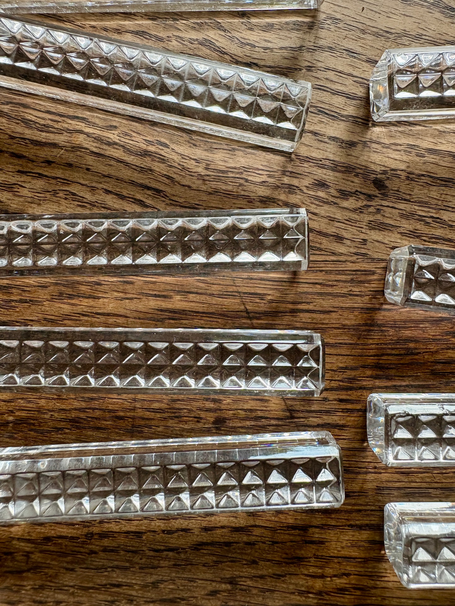 Lot de 11 porte-couteaux vintage en cristal