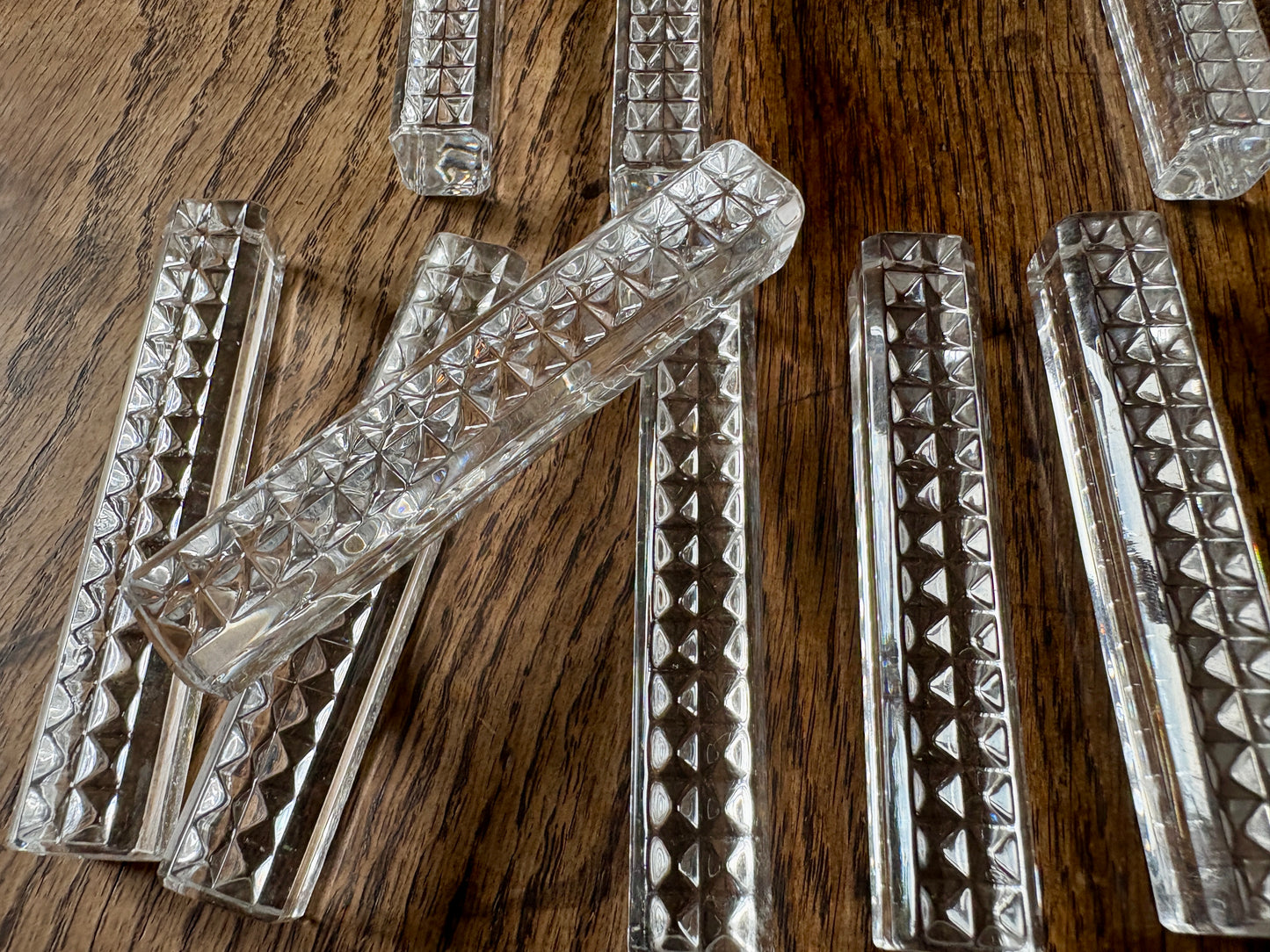 Lot de 11 porte-couteaux vintage en cristal