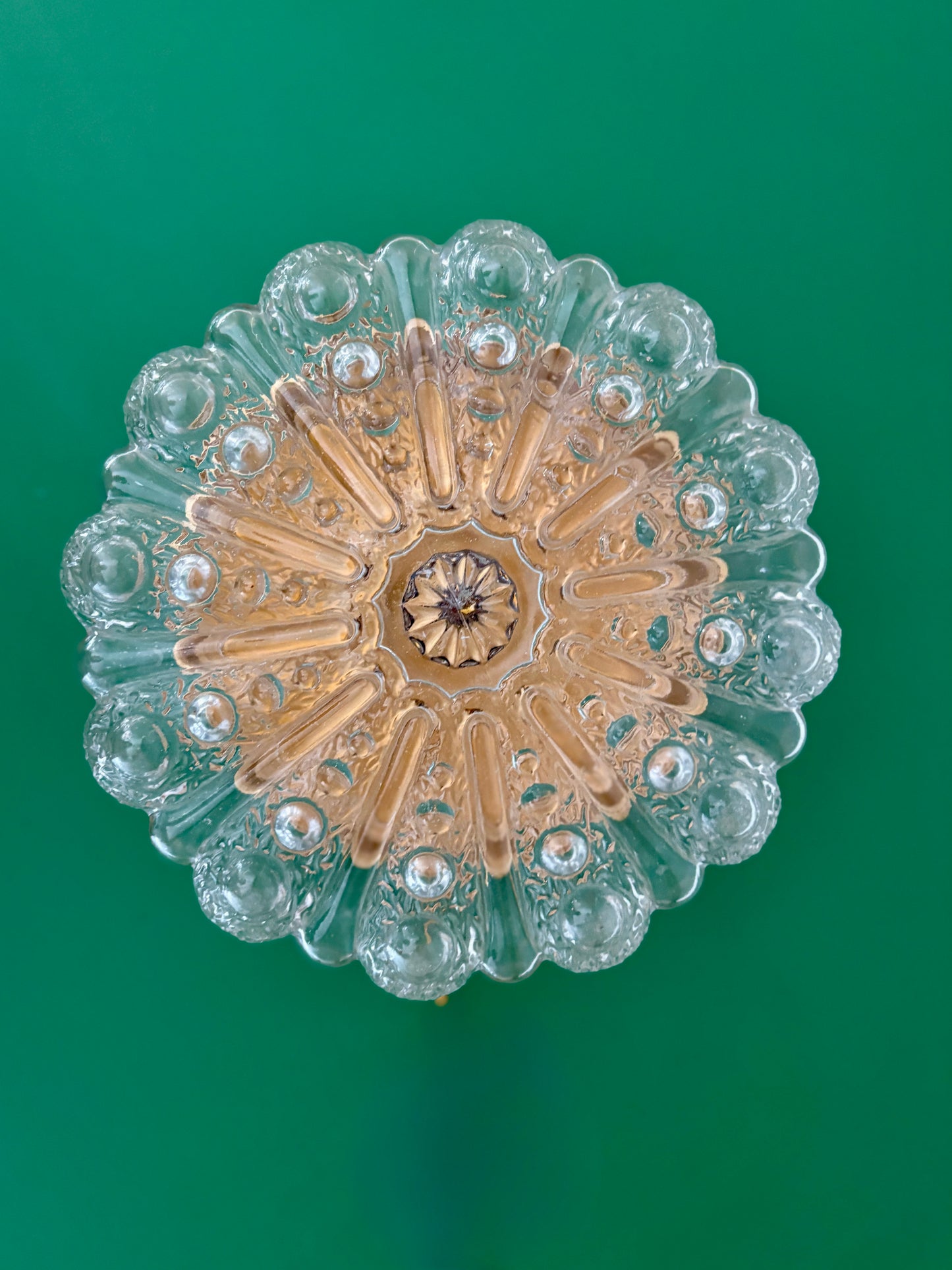 Applique/plafonnier globe vintage en verre moulé  (AX5)