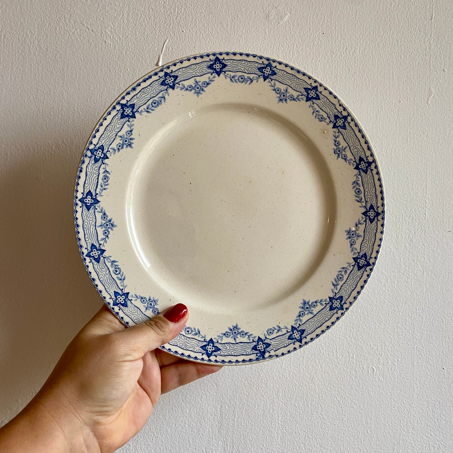 Lot de 8 assiettes plates anciennes en terre de fer - Lavoisier de Choisy le Roi