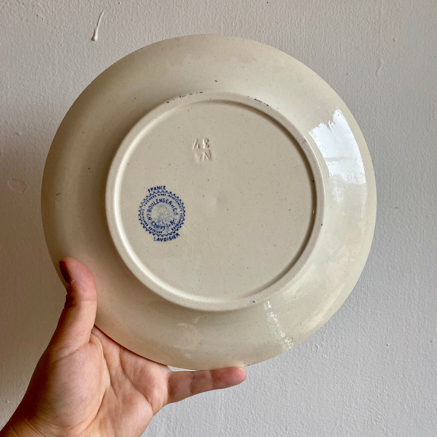 Lot de 8 assiettes plates anciennes en terre de fer - Lavoisier de Choisy le Roi