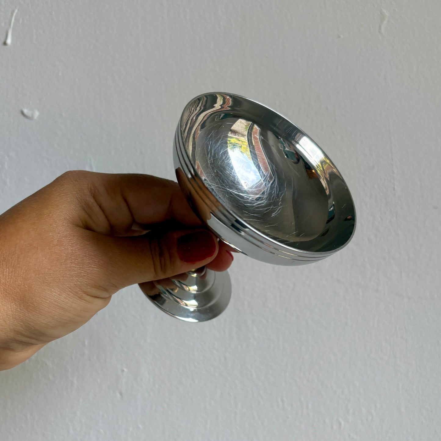 Lot de 6 coupes à dessert vintage en inox