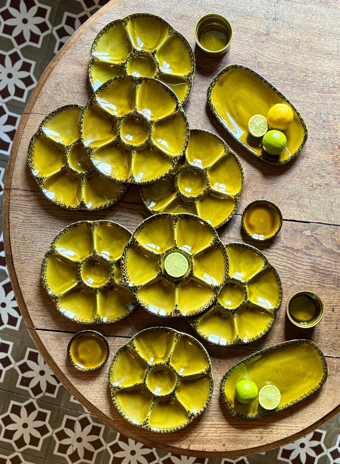 Service à huîtres ou crustacés vintage de la maison Gien