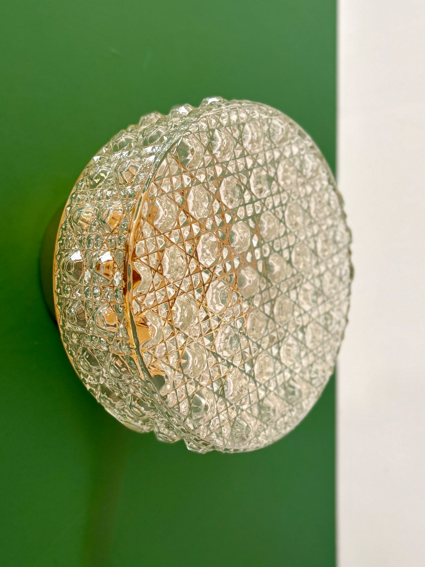 Applique/plafonnier globe vintage en verre carré (PLAF01)
