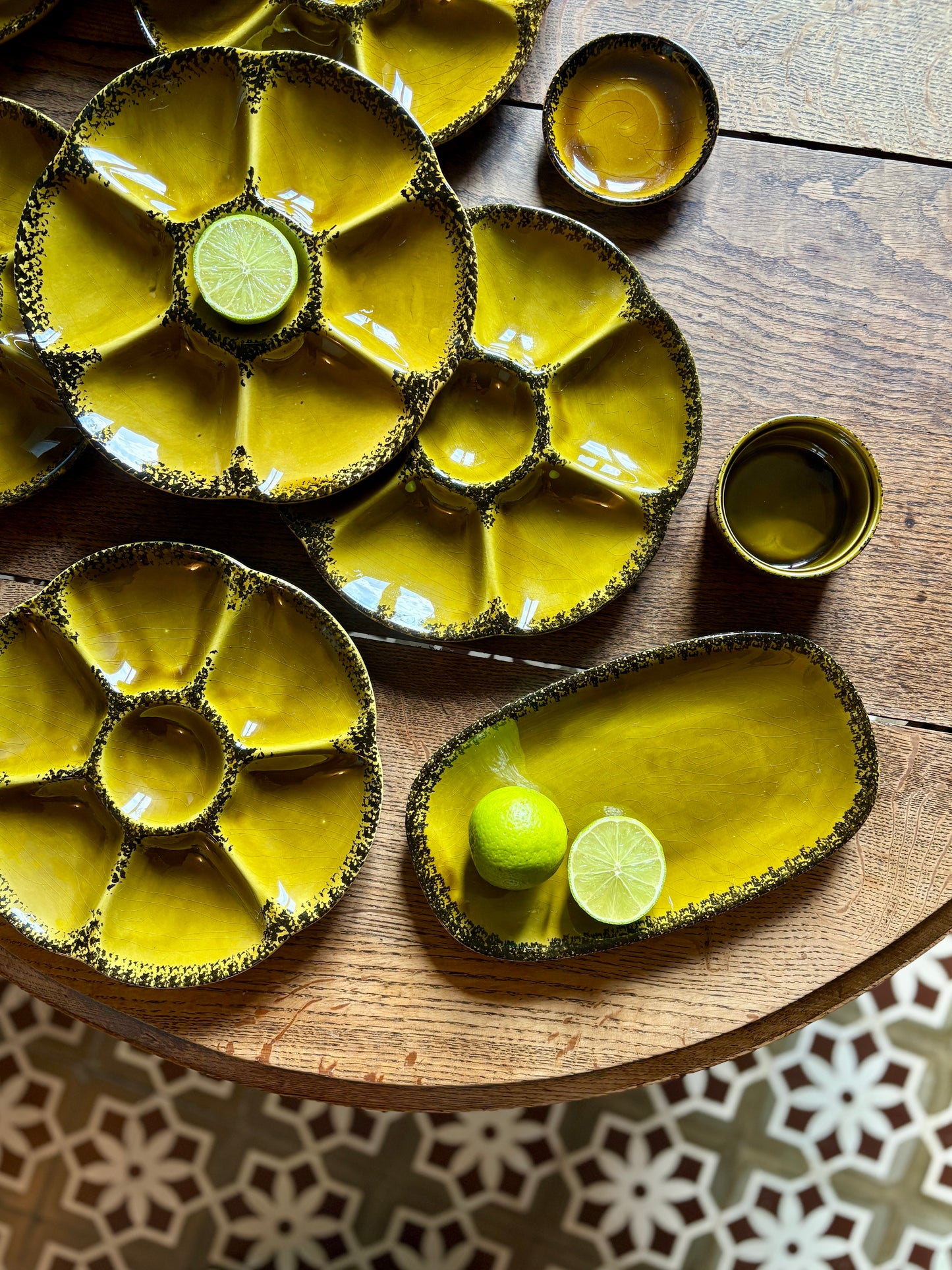 Service à huîtres ou crustacés vintage de la maison Gien