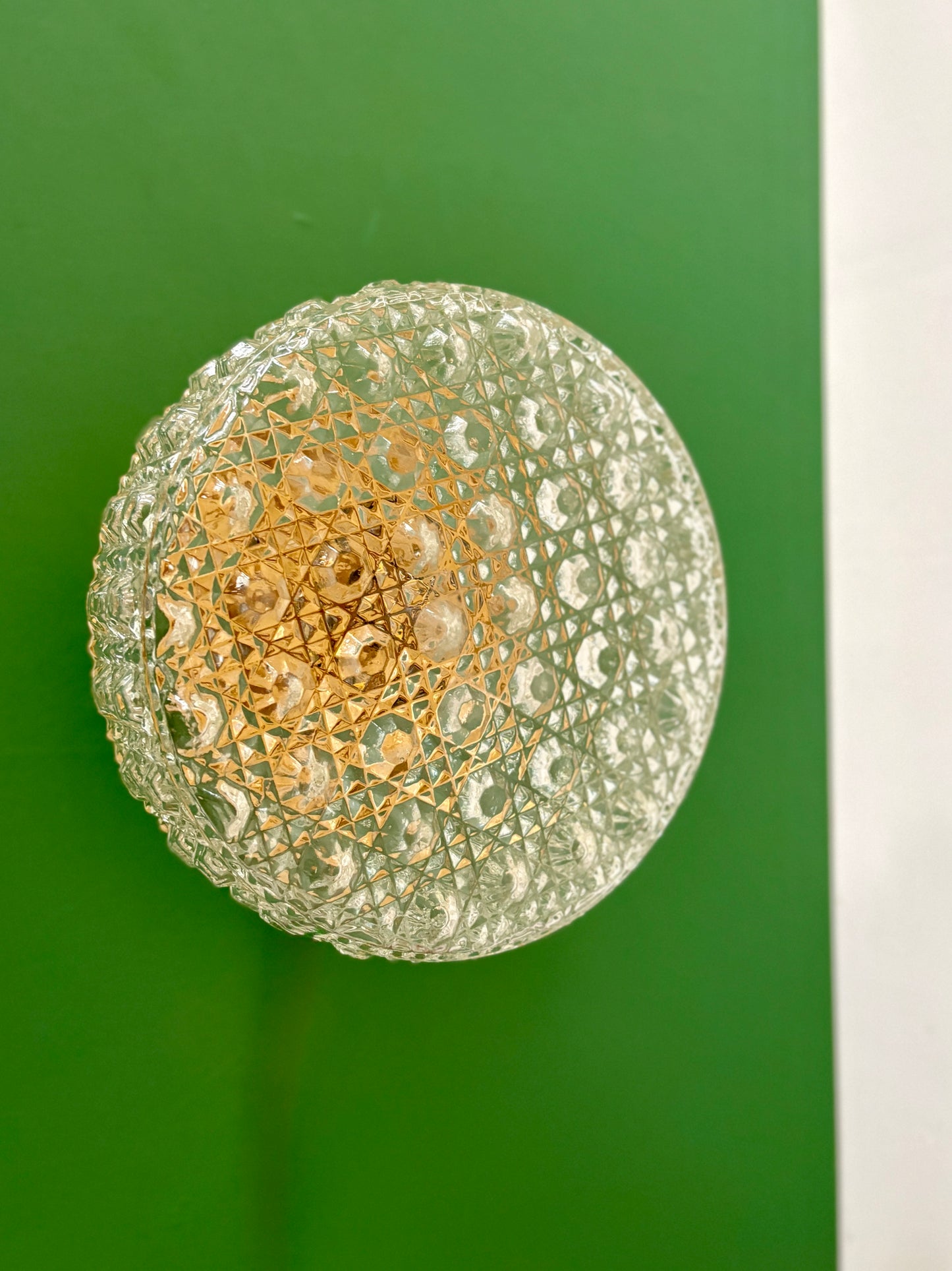 Applique/plafonnier globe vintage en verre carré (PLAF01)