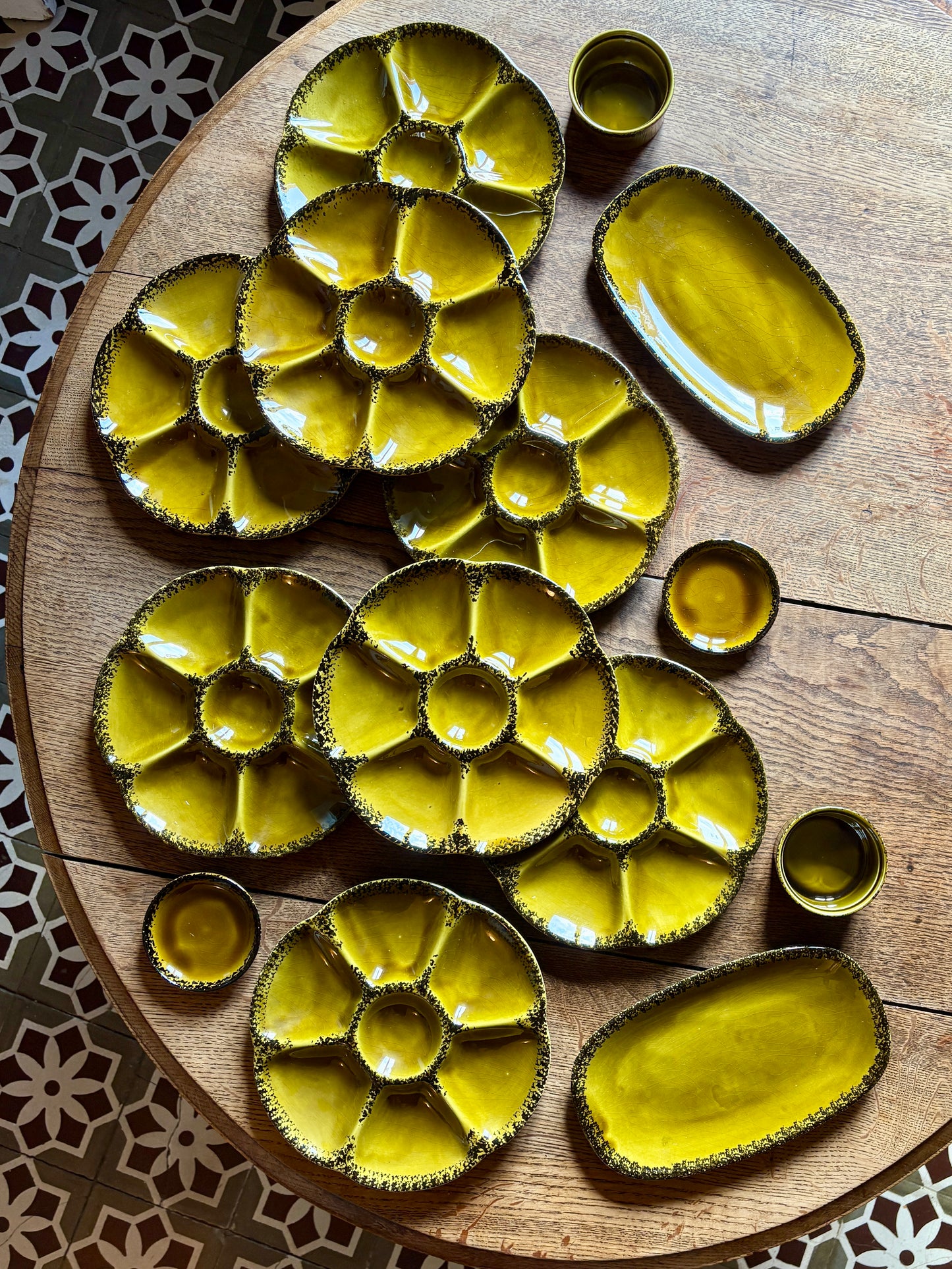 Service à huîtres ou crustacés vintage de la maison Gien