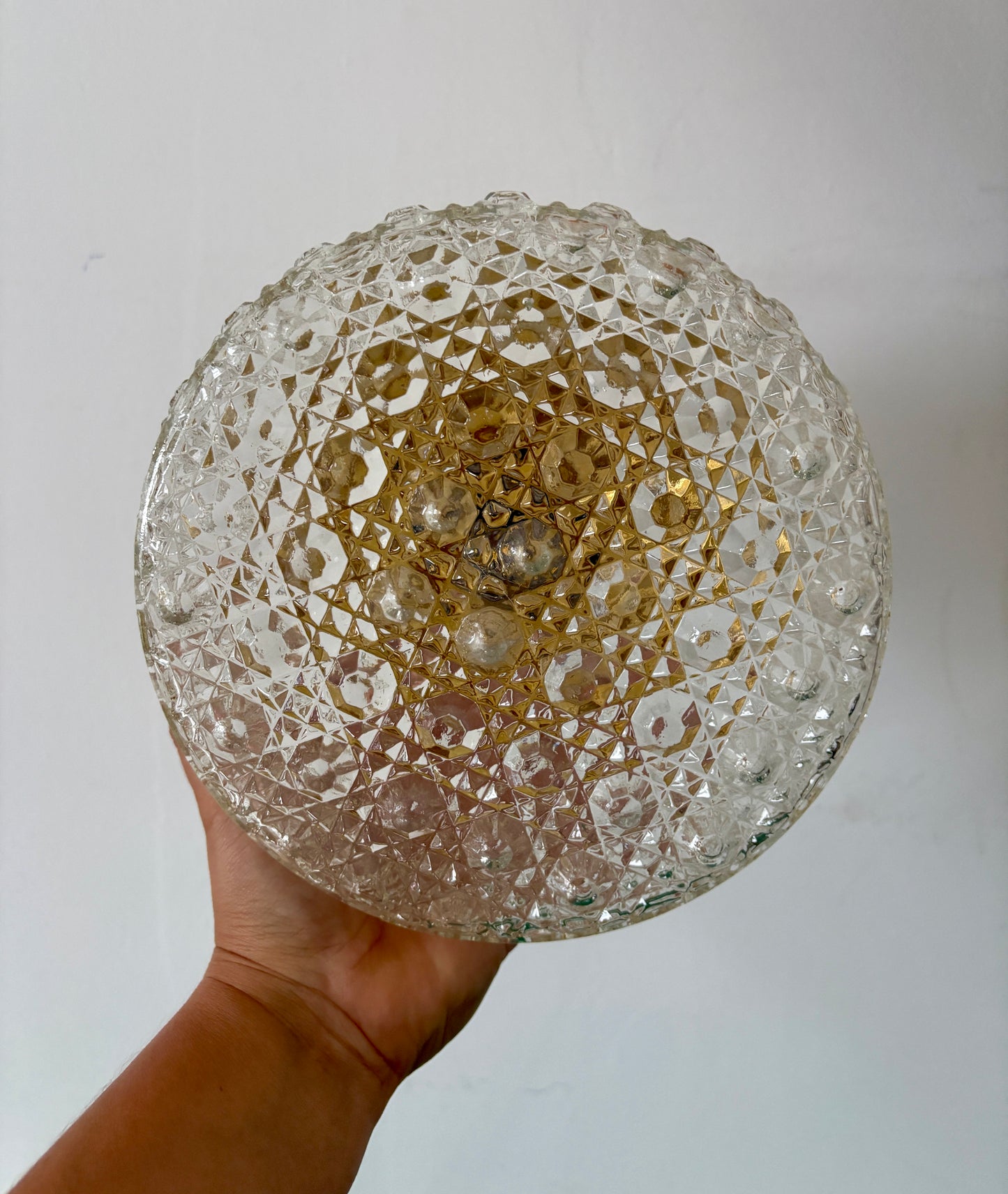 Applique/plafonnier globe vintage en verre carré (PLAF01)