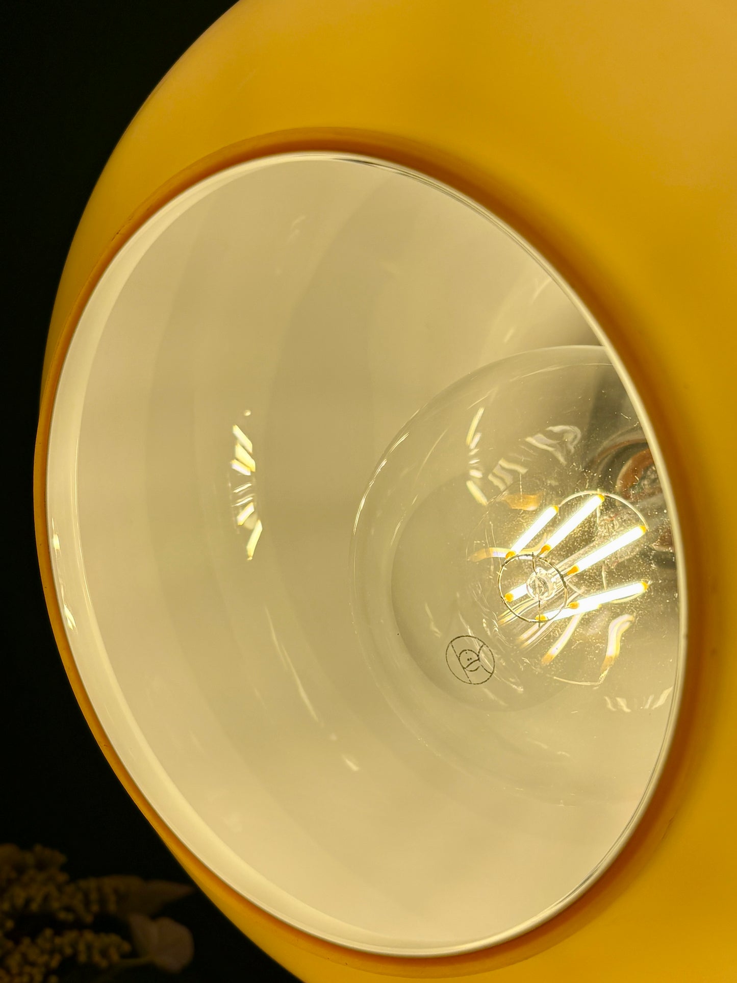 Suspension globe vintage en opaline orange