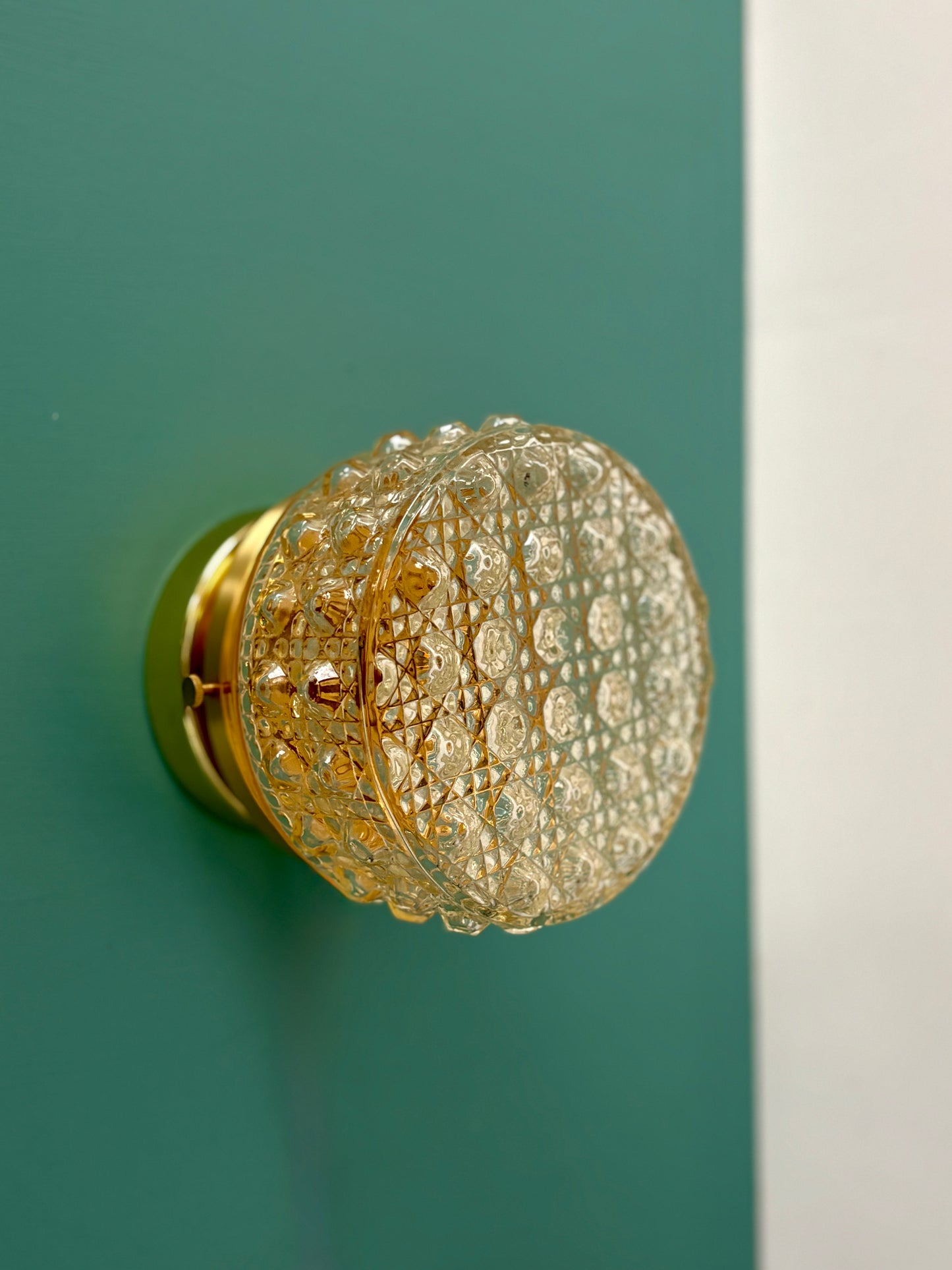 Applique/plafonnier globe vintage en verre moulé (PLAF02)