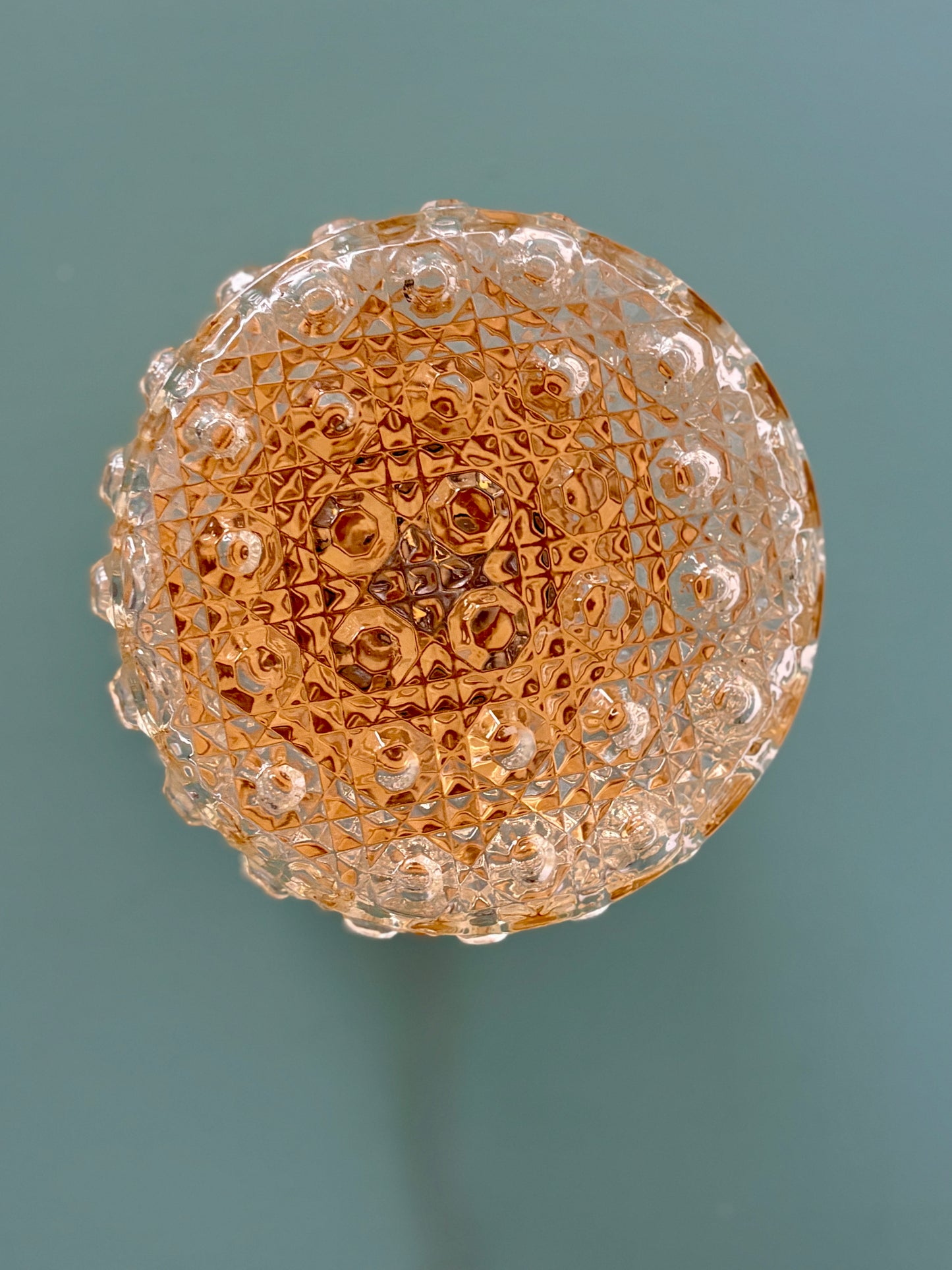 Applique/plafonnier globe vintage en verre moulé (PLAF02)