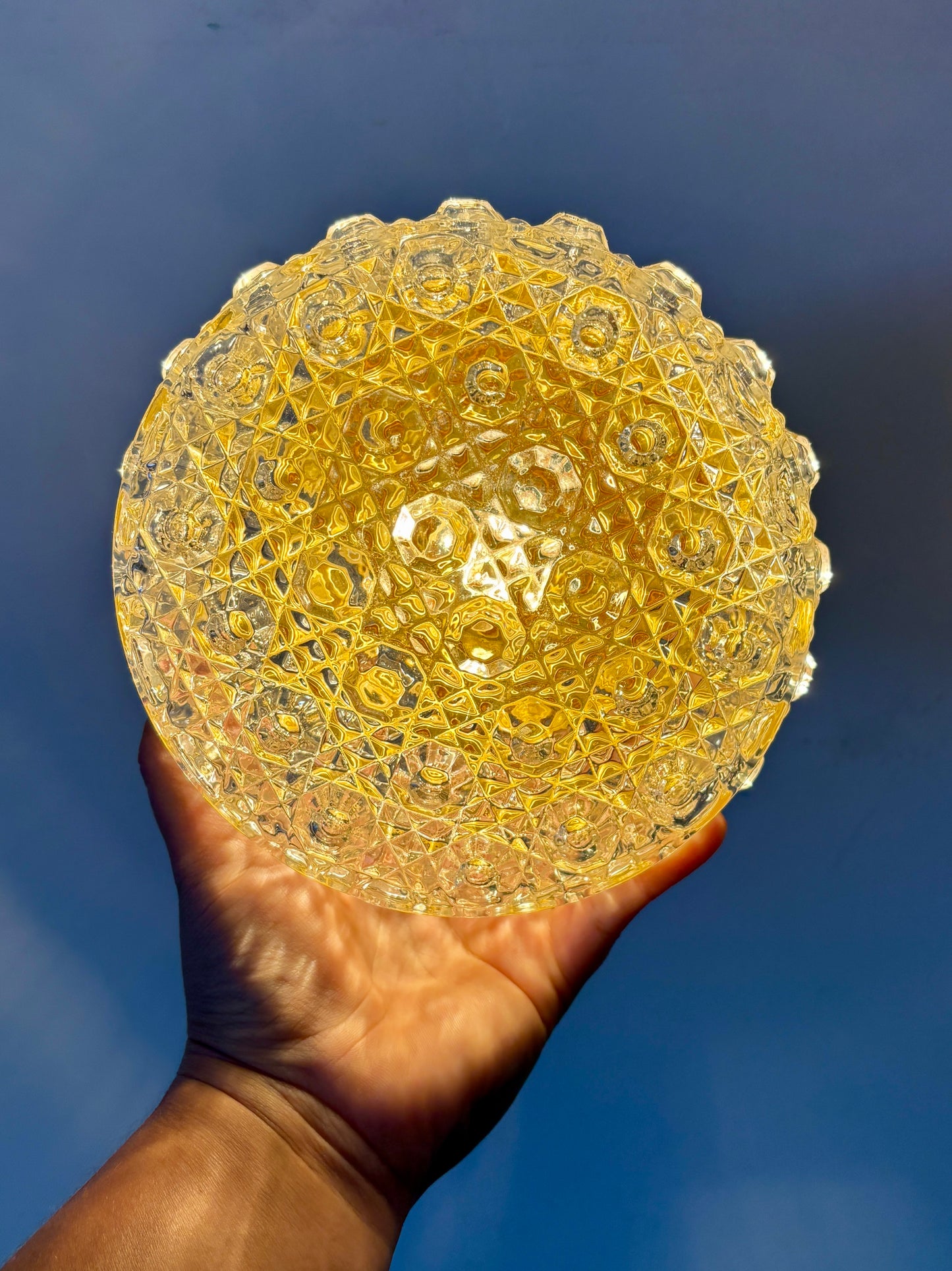 Applique/plafonnier globe vintage en verre moulé (PLAF02)