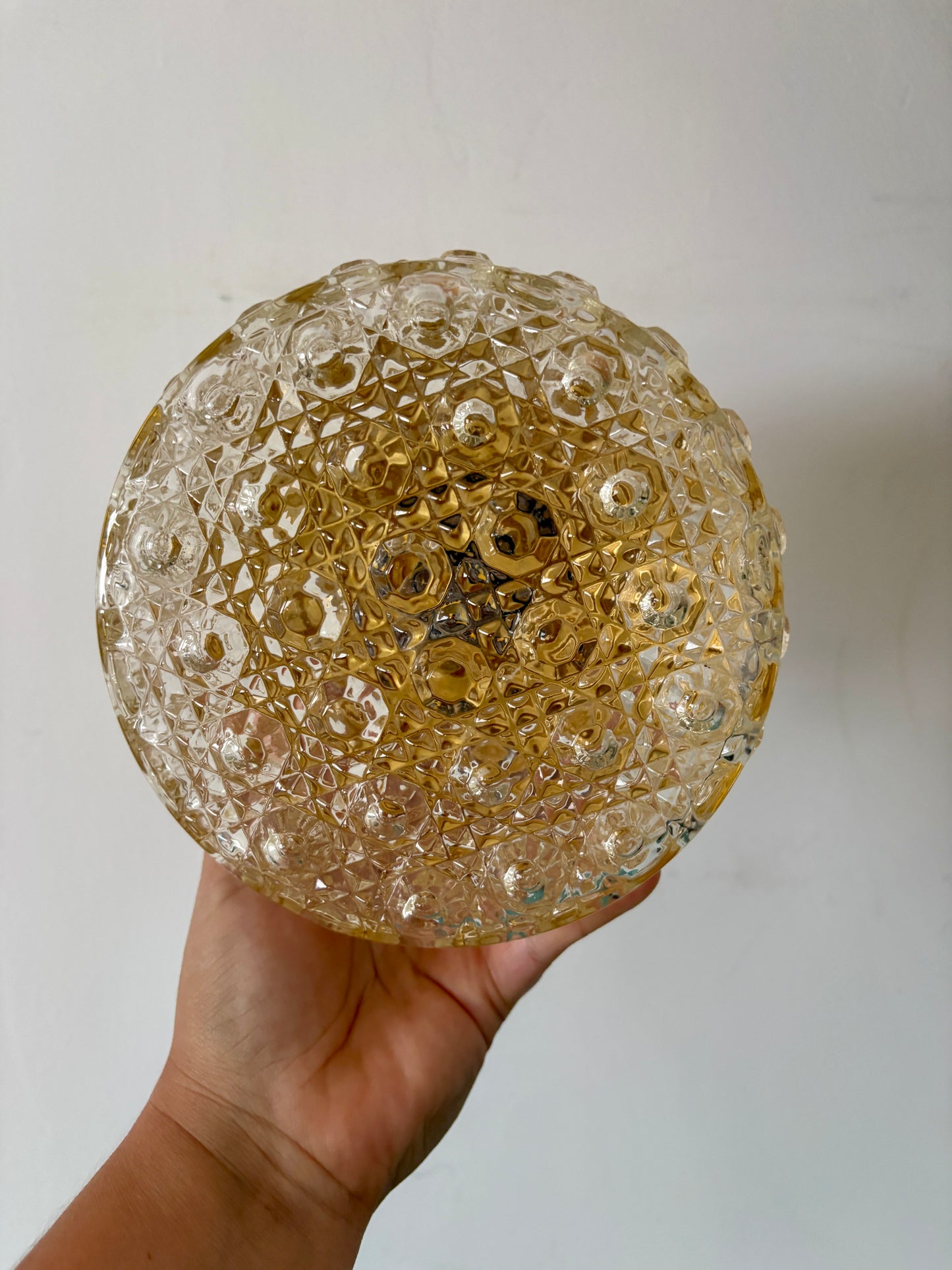 Applique/plafonnier globe vintage en verre moulé (PLAF02)