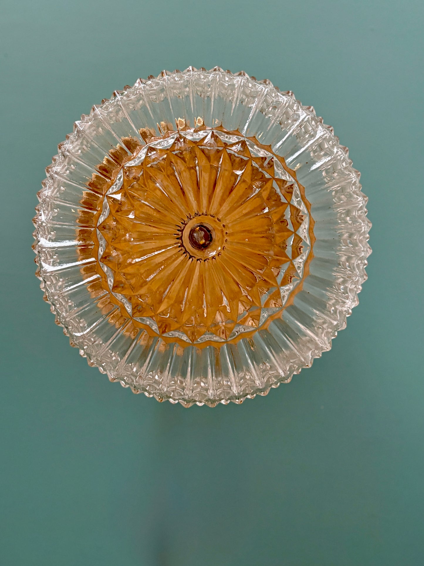 Applique/plafonnier globe vintage en verre moulé  (AX6)