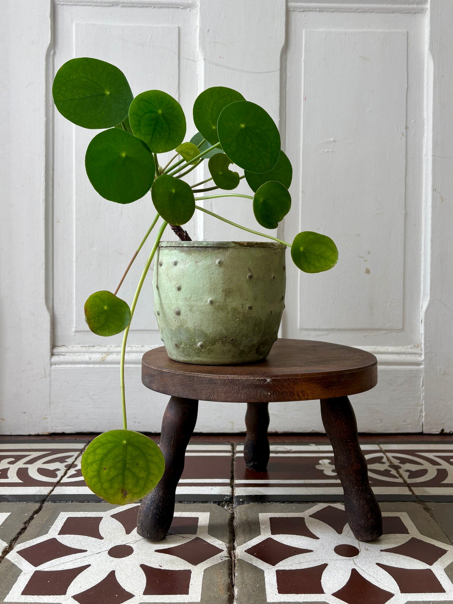 Tabouret tripode vintage en bois