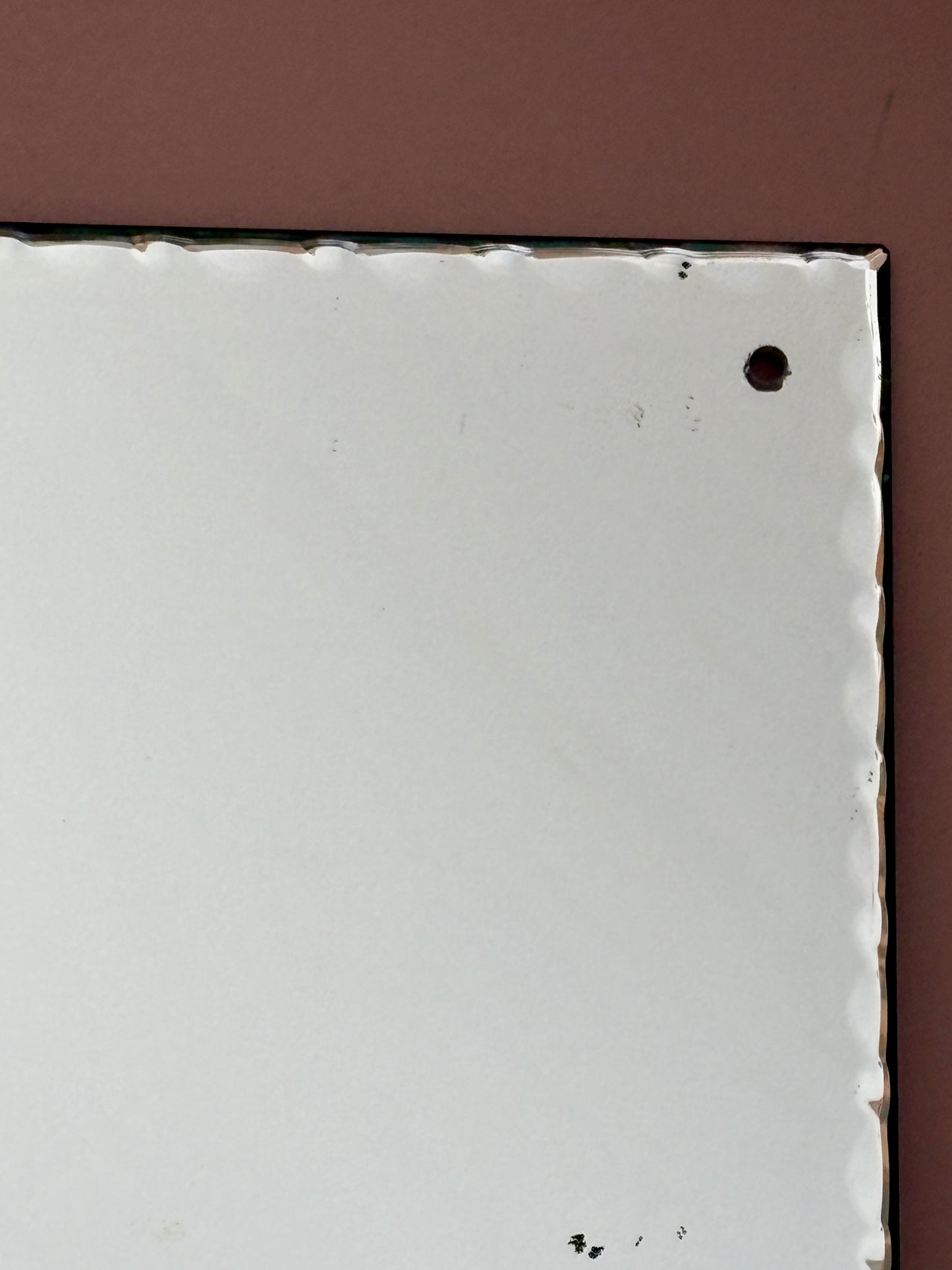 Ancien miroir biseauté percé