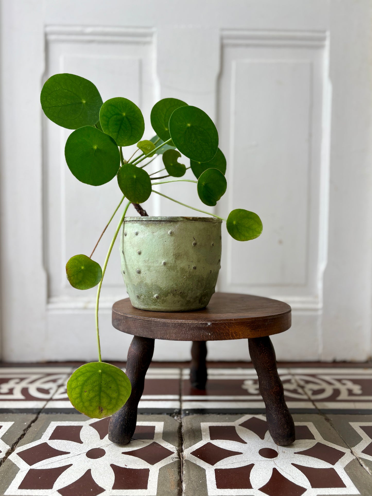 Tabouret tripode vintage en bois