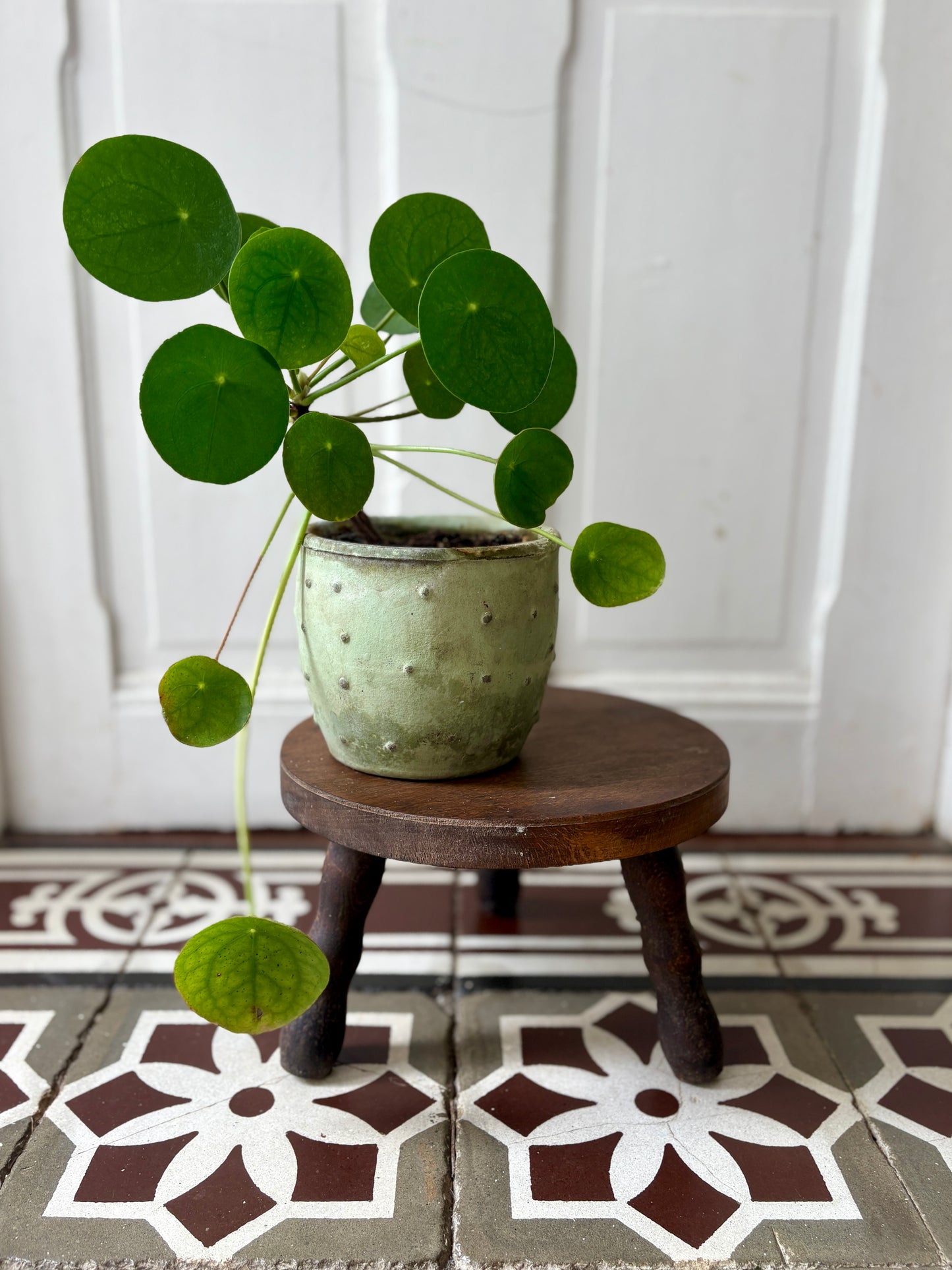 Tabouret tripode vintage en bois