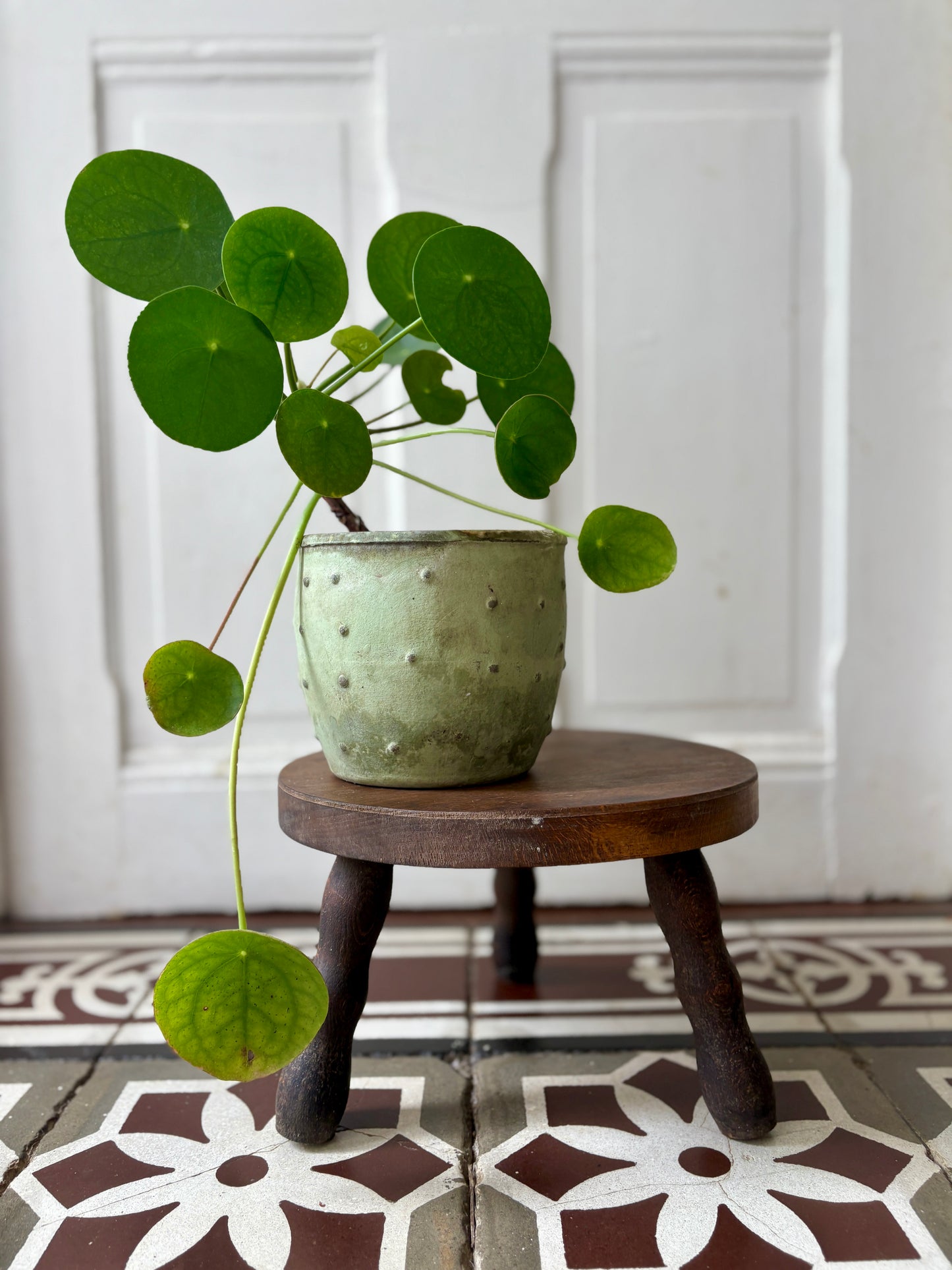 Tabouret tripode vintage en bois