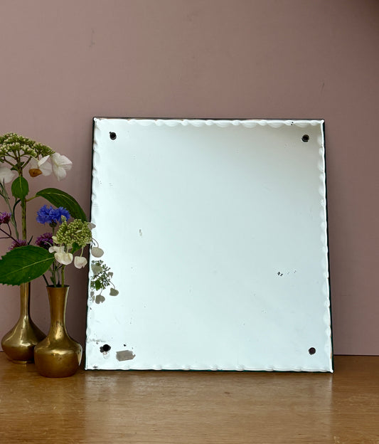 Ancien miroir biseauté percé