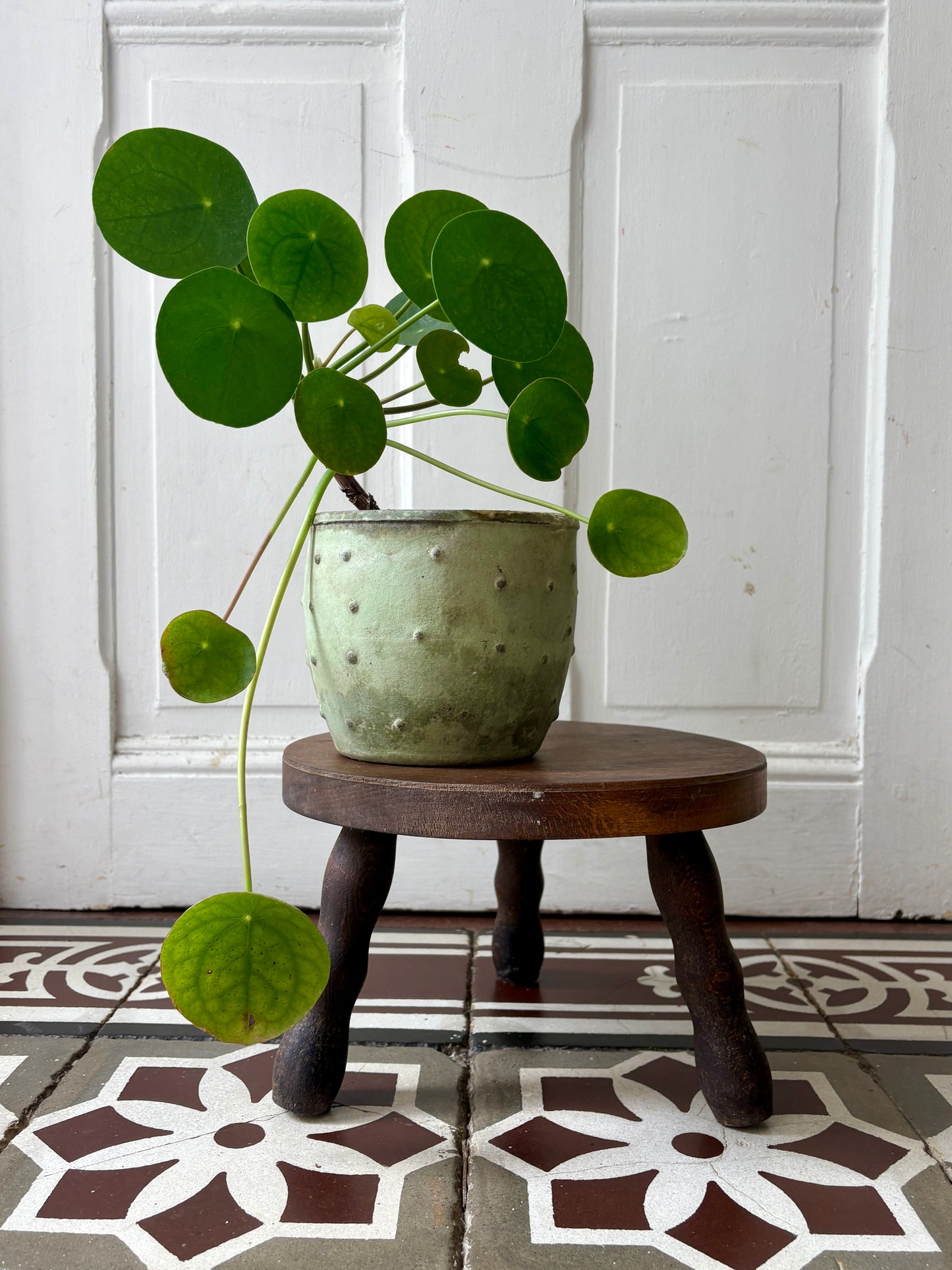 Tabouret tripode vintage en bois