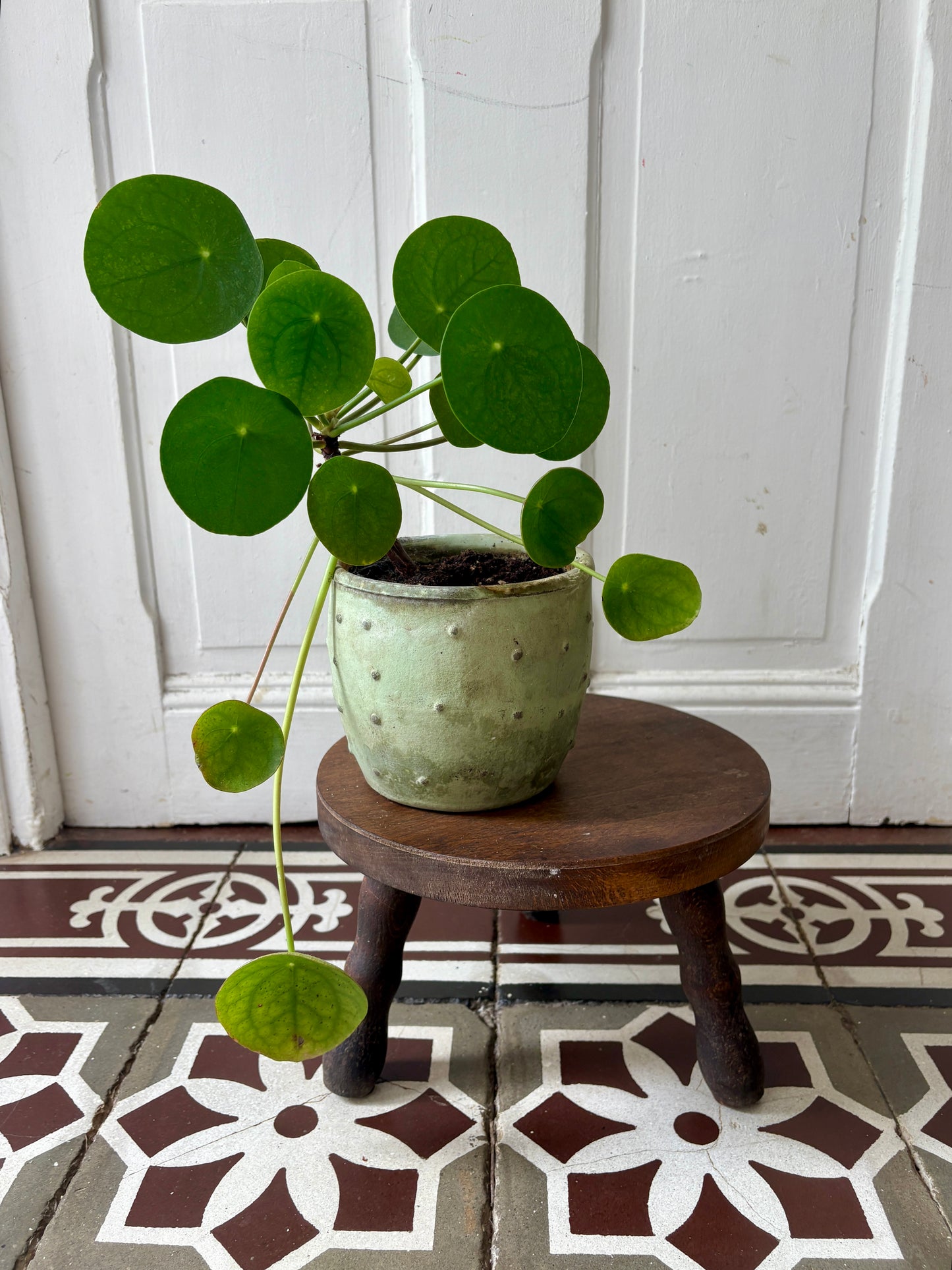 Tabouret tripode vintage en bois