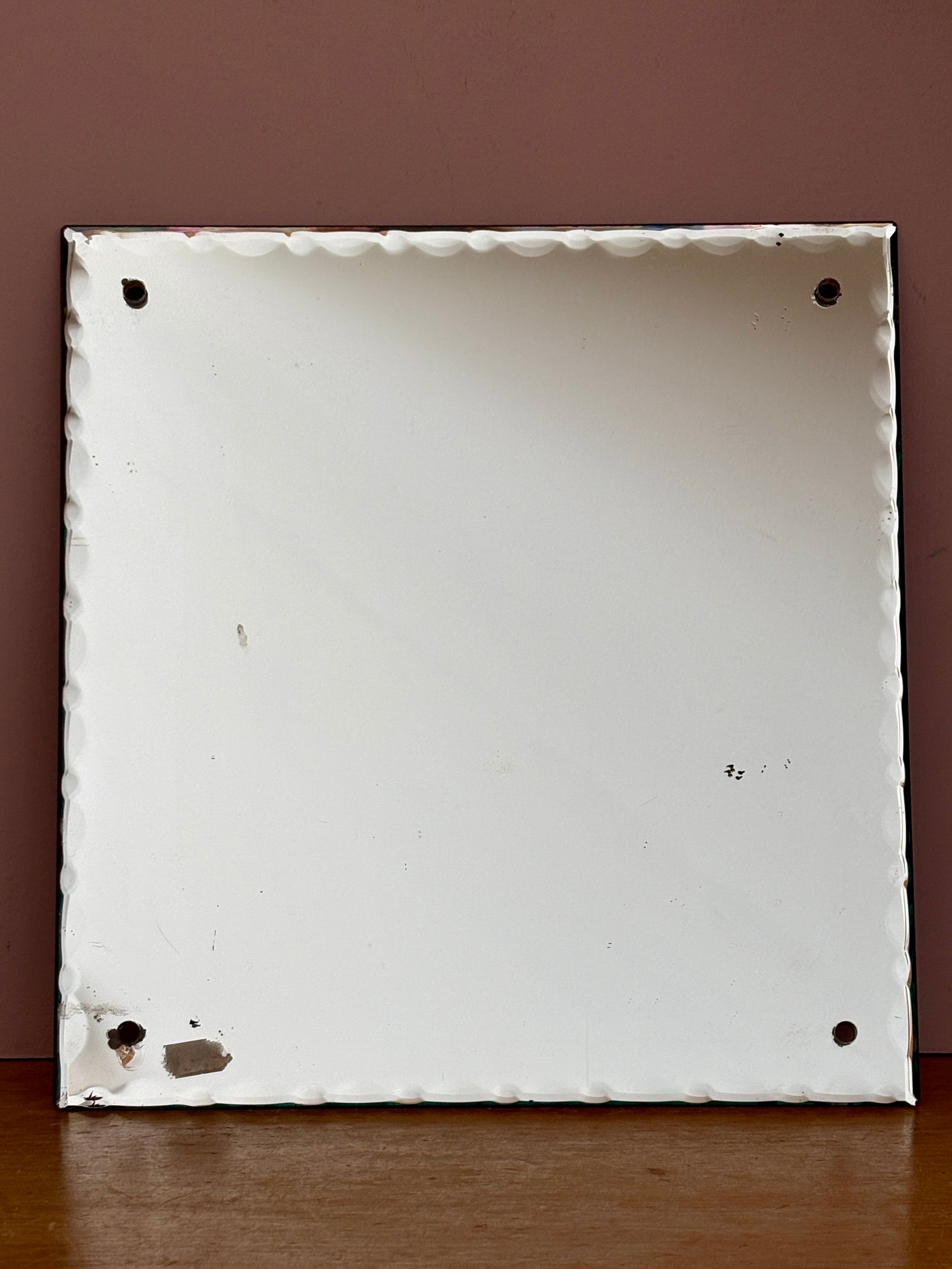 Ancien miroir biseauté percé
