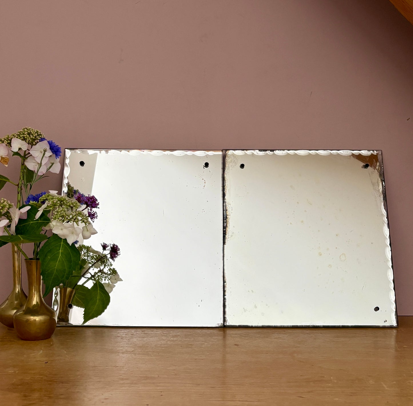 Lot de 2 miroirs anciens biseautés