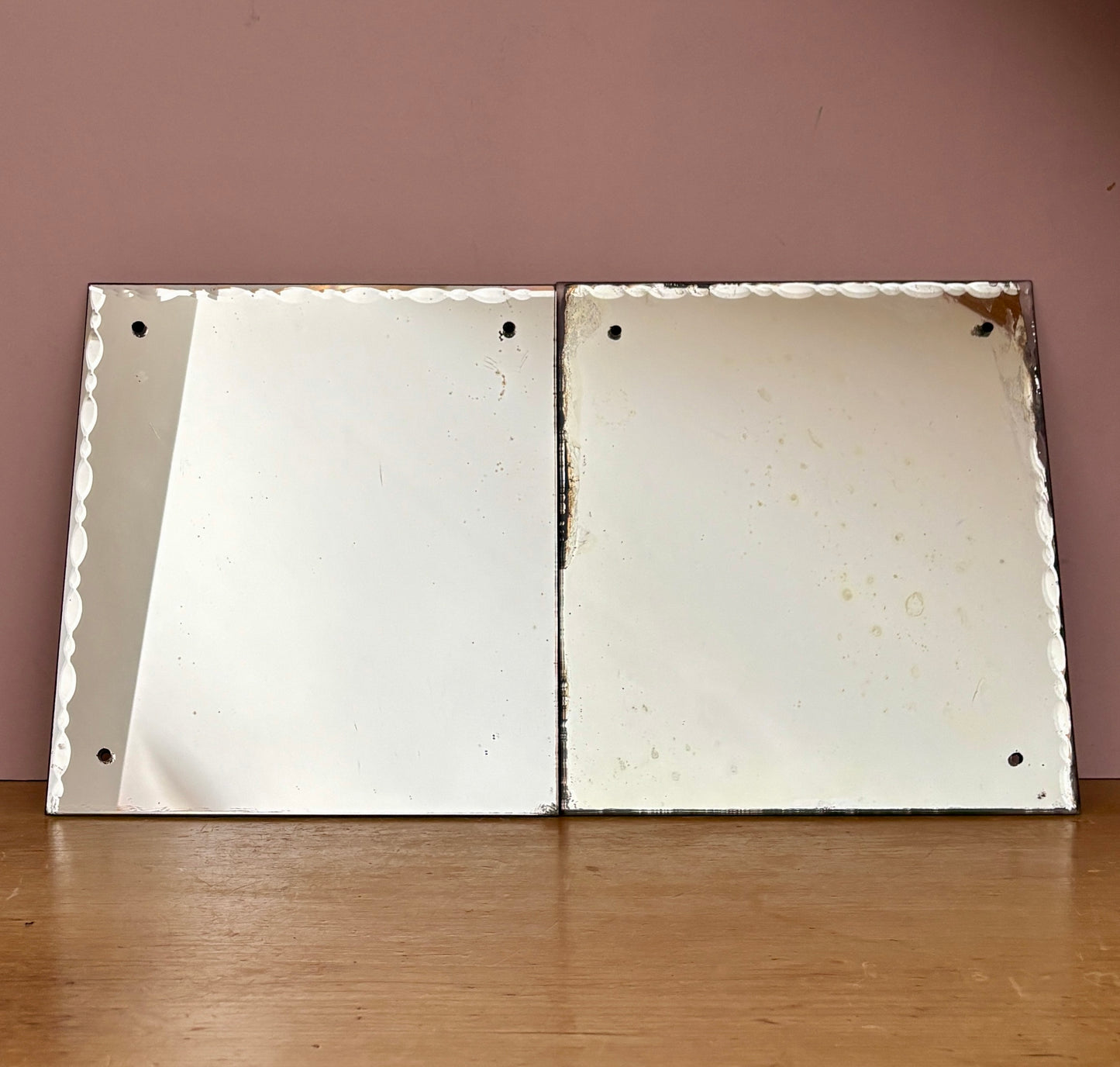 Lot de 2 miroirs anciens biseautés