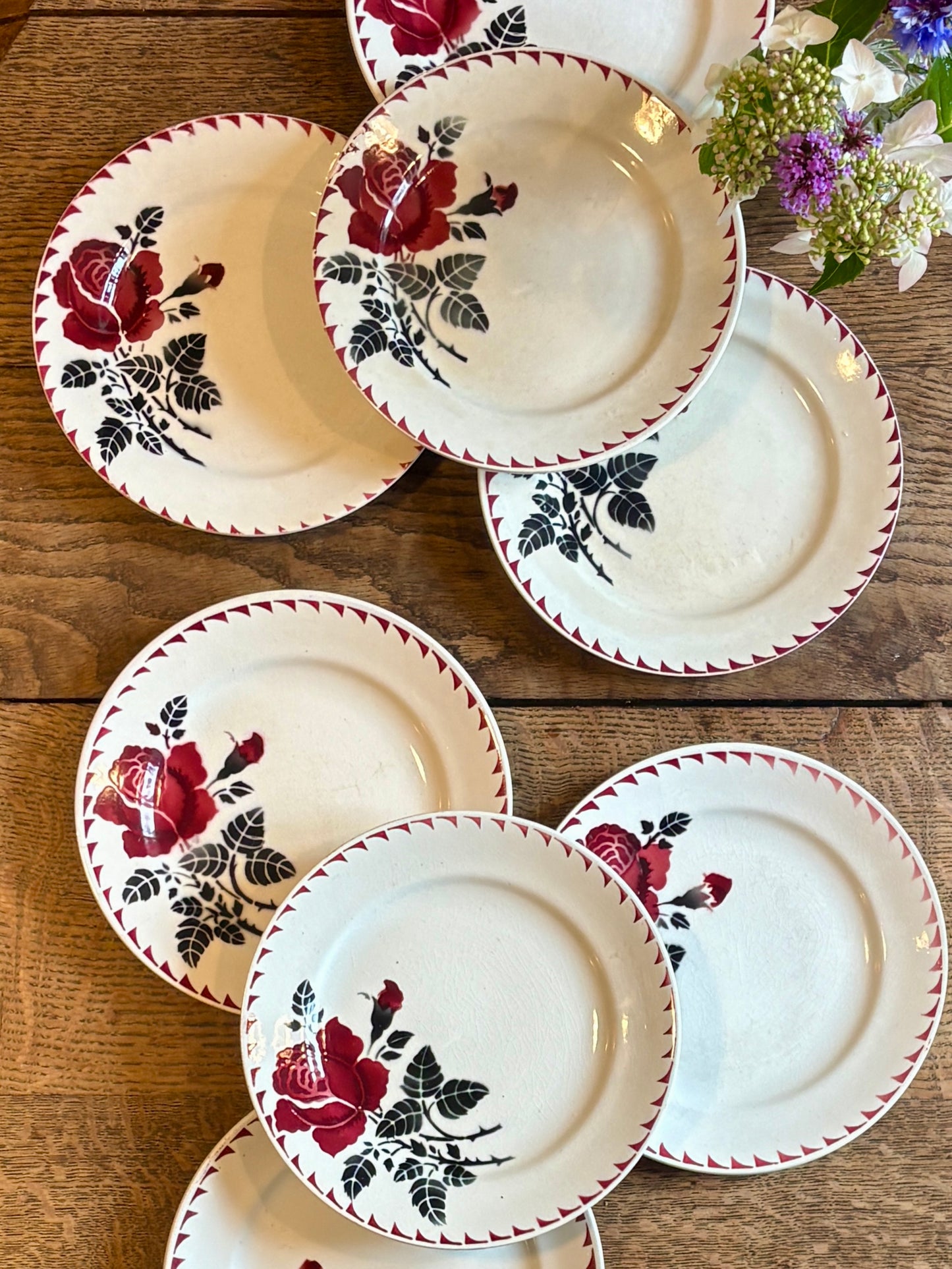 lot de 8 assiettes à dessert vintage L'amandinoise