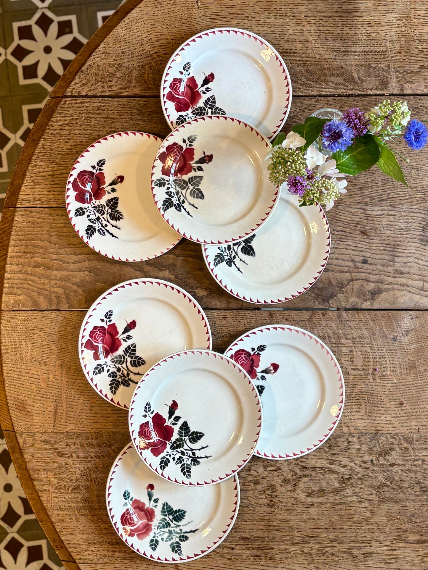 lot de 8 assiettes à dessert vintage L'amandinoise