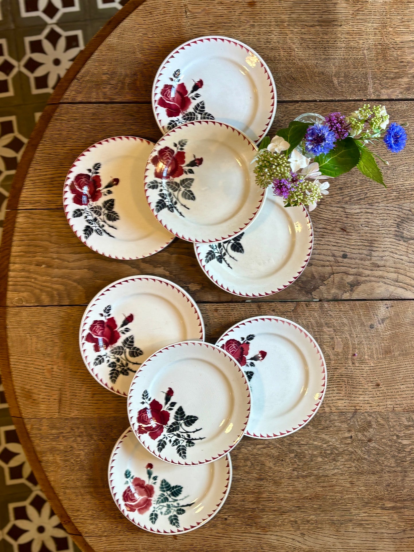lot de 8 assiettes à dessert vintage L'amandinoise