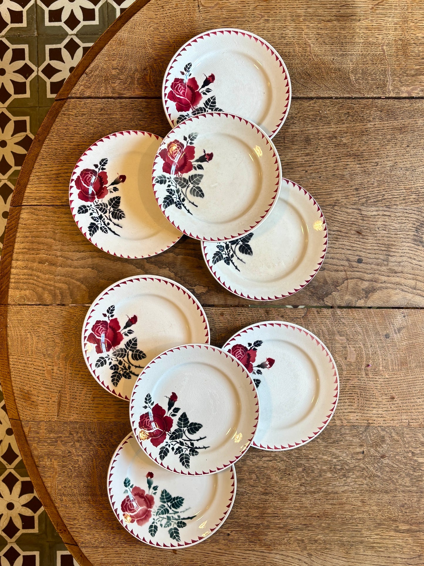 lot de 8 assiettes à dessert vintage L'amandinoise