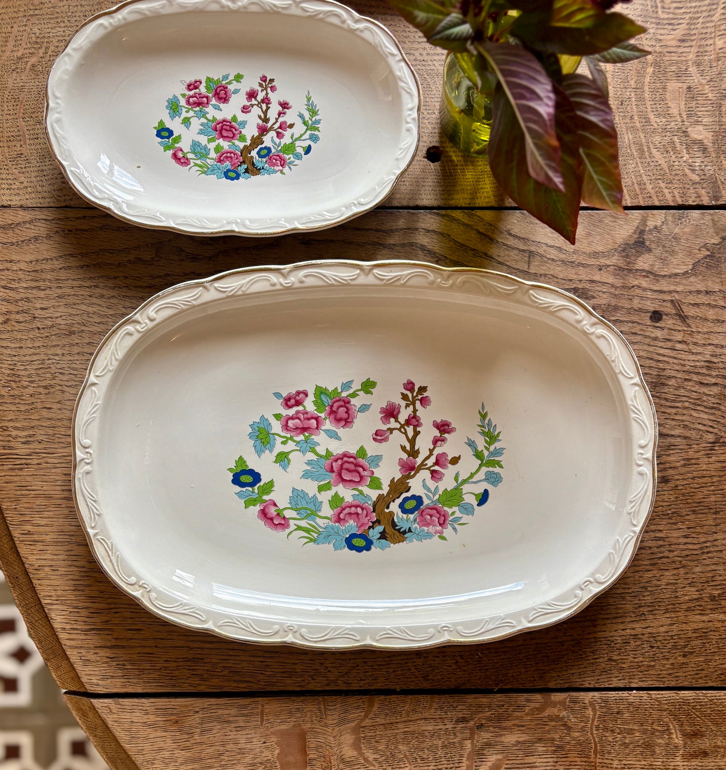 Lot de 3 raviers vintage, modèle "Arbre indien" de Digoin