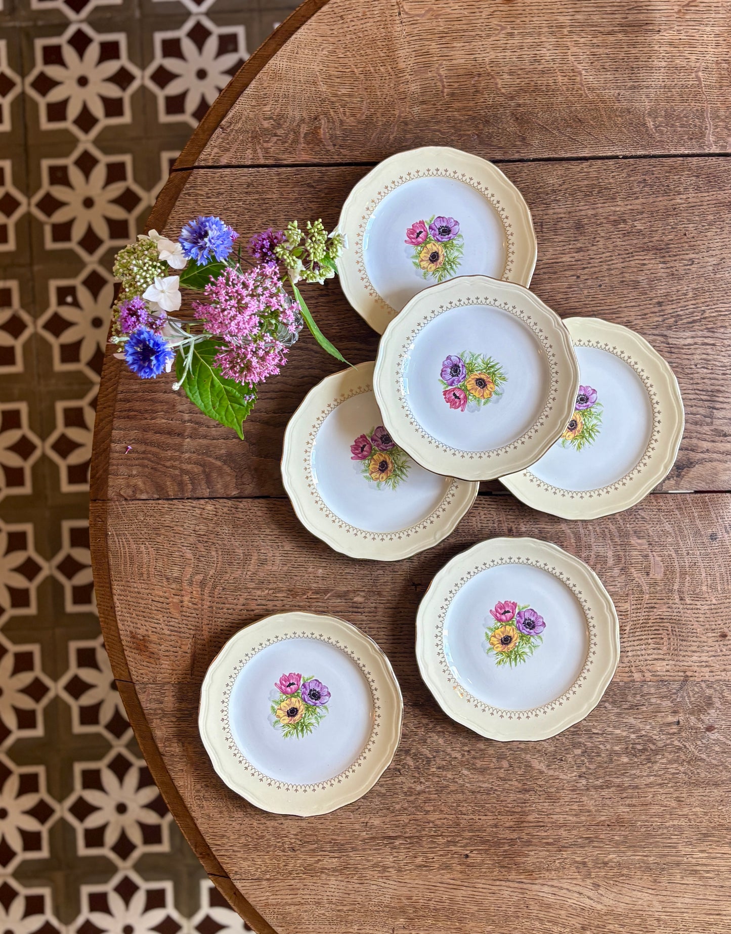 Lot de 6 assiettes à dessert vintage modèle Coopélia - L'Amandinoise