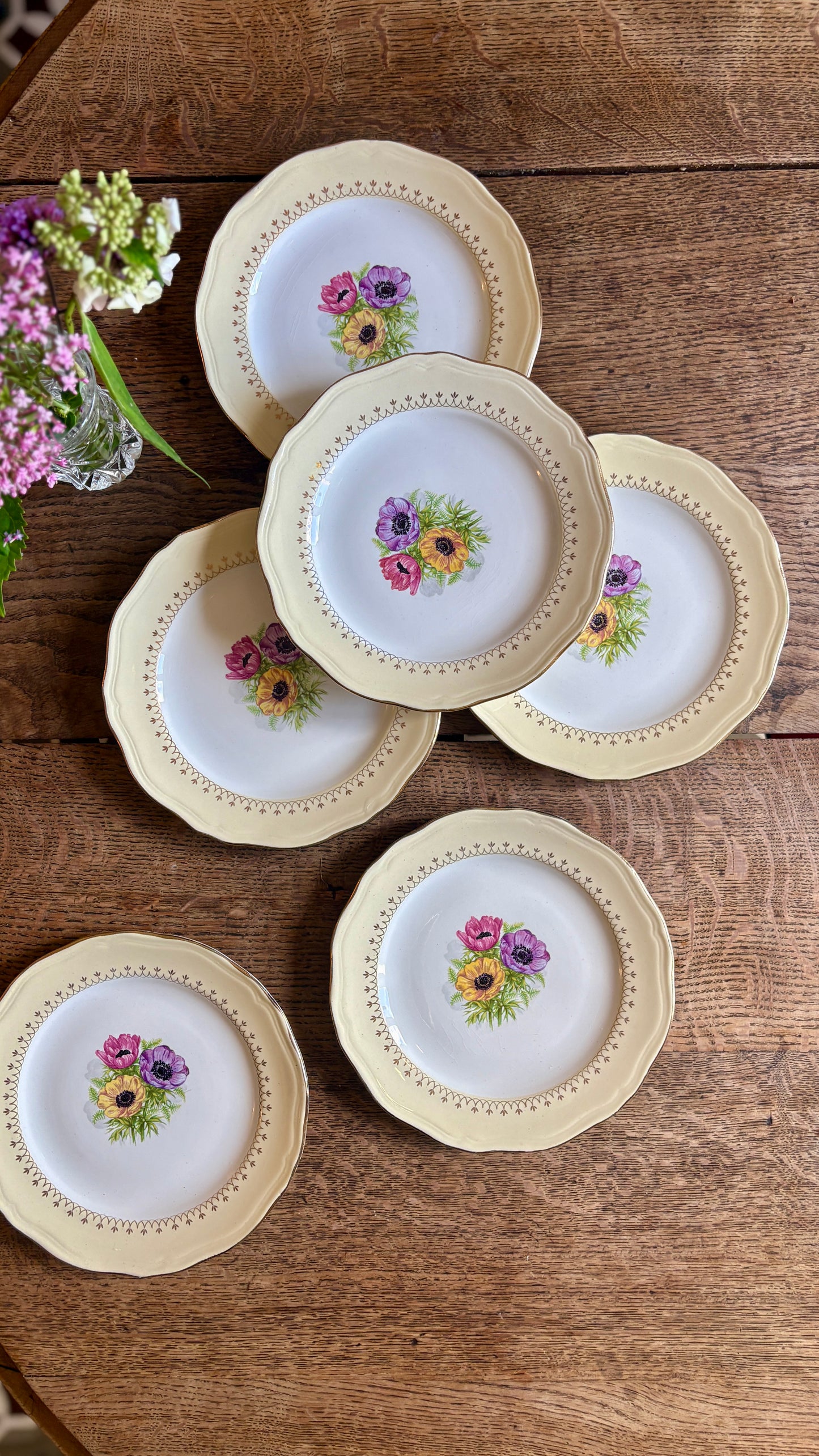 Lot de 6 assiettes à dessert vintage modèle Coopélia - L'Amandinoise
