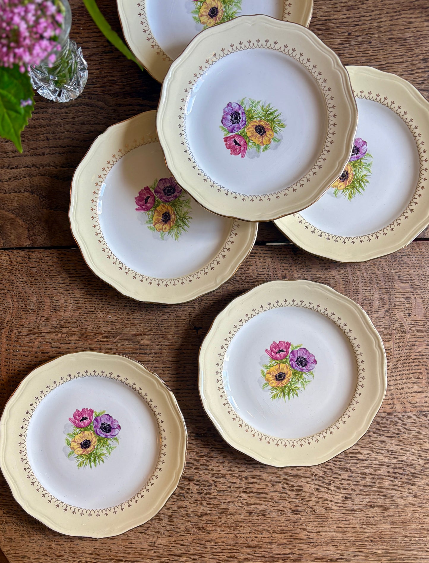 Lot de 6 assiettes à dessert vintage modèle Coopélia - L'Amandinoise