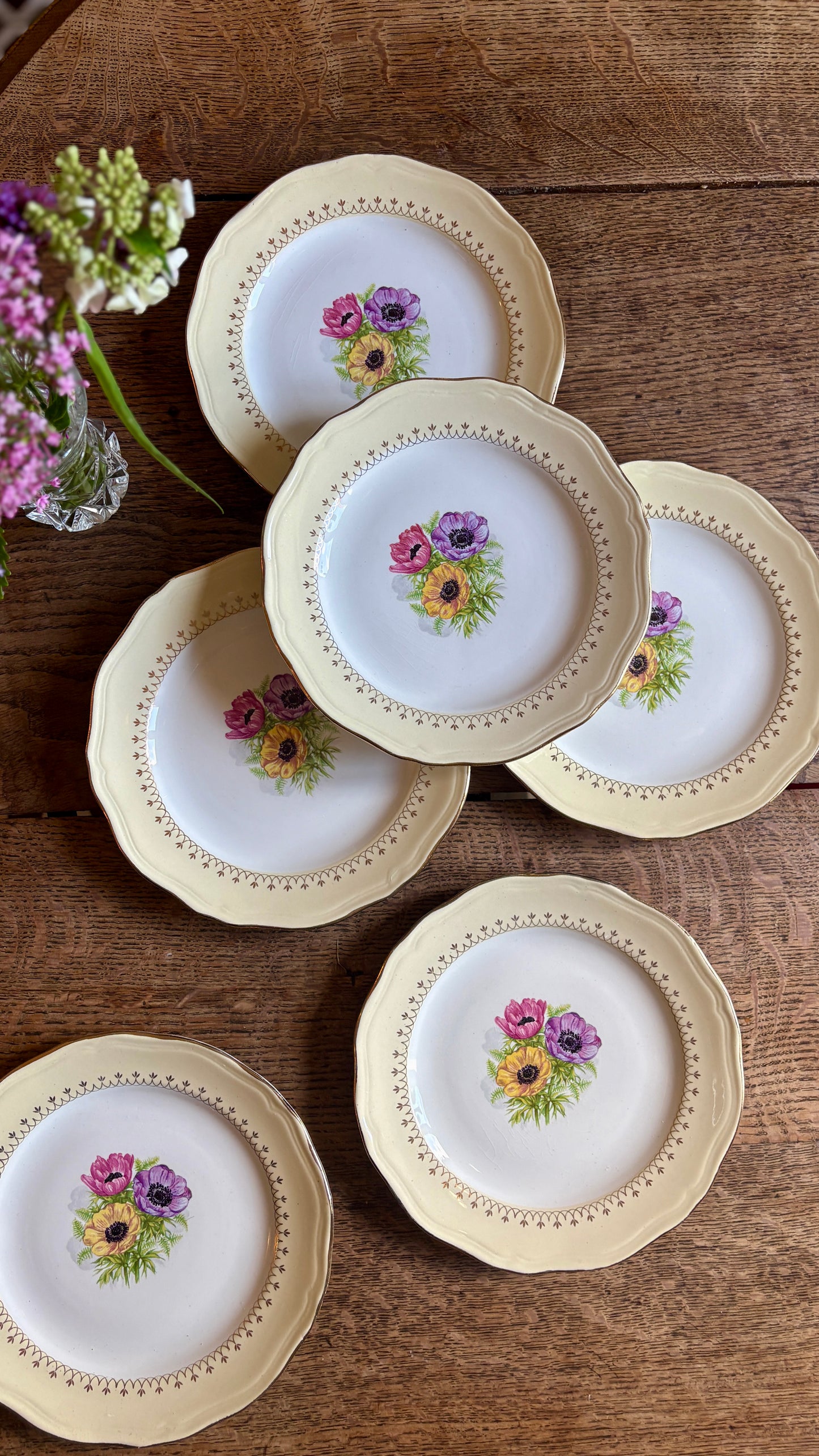 Lot de 6 assiettes à dessert vintage modèle Coopélia - L'Amandinoise