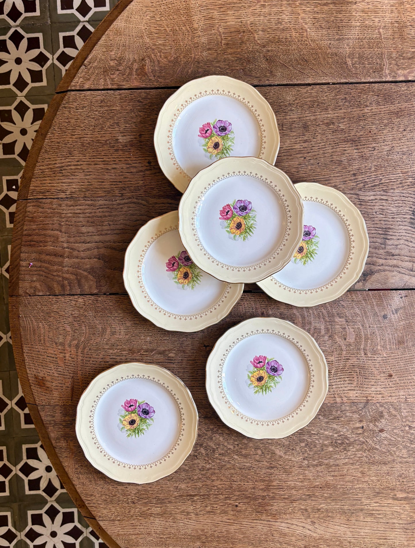 Lot de 6 assiettes à dessert vintage modèle Coopélia - L'Amandinoise