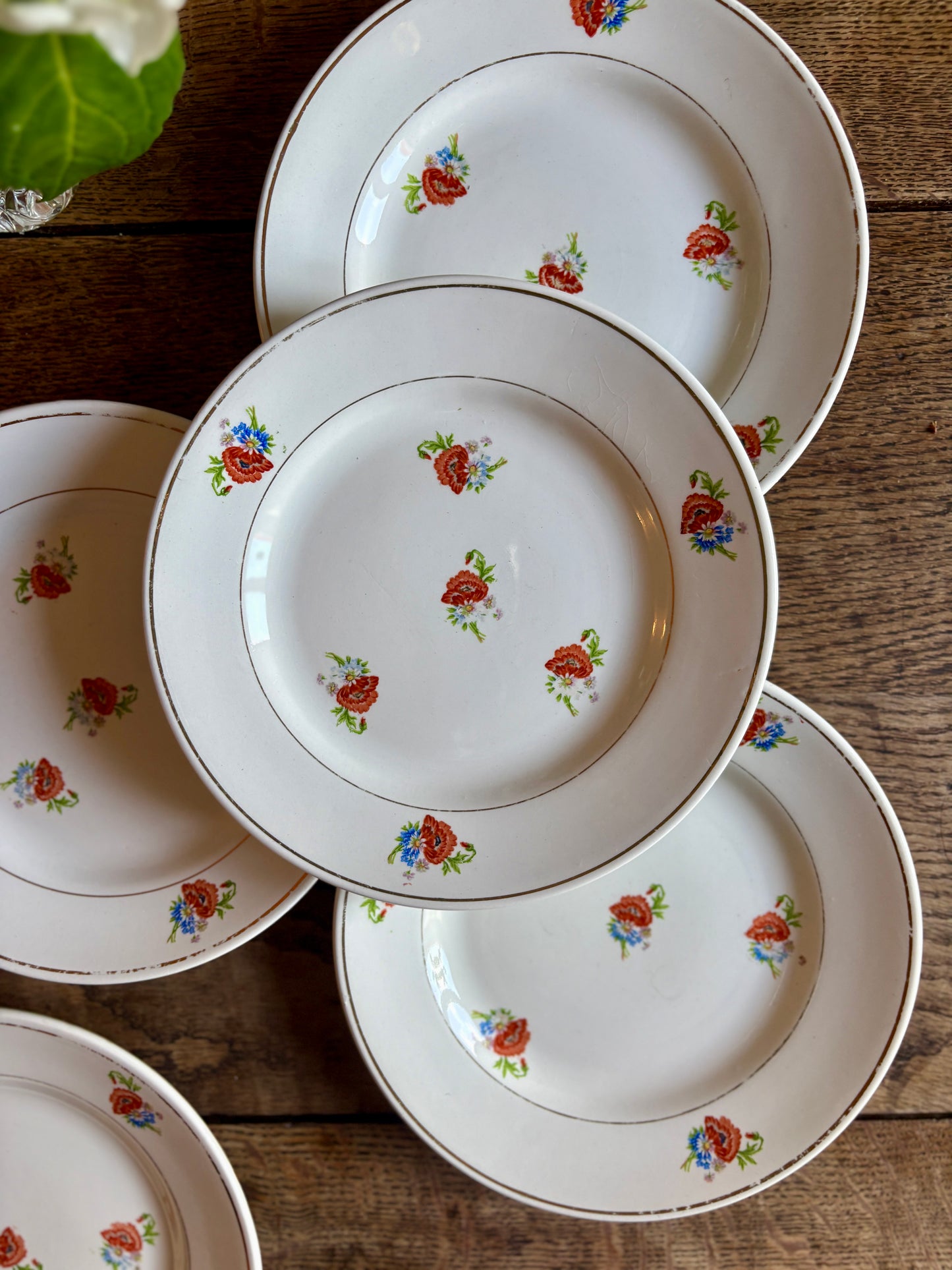 Lot de 6 assiettes à dessert vintage Moulin des Loups