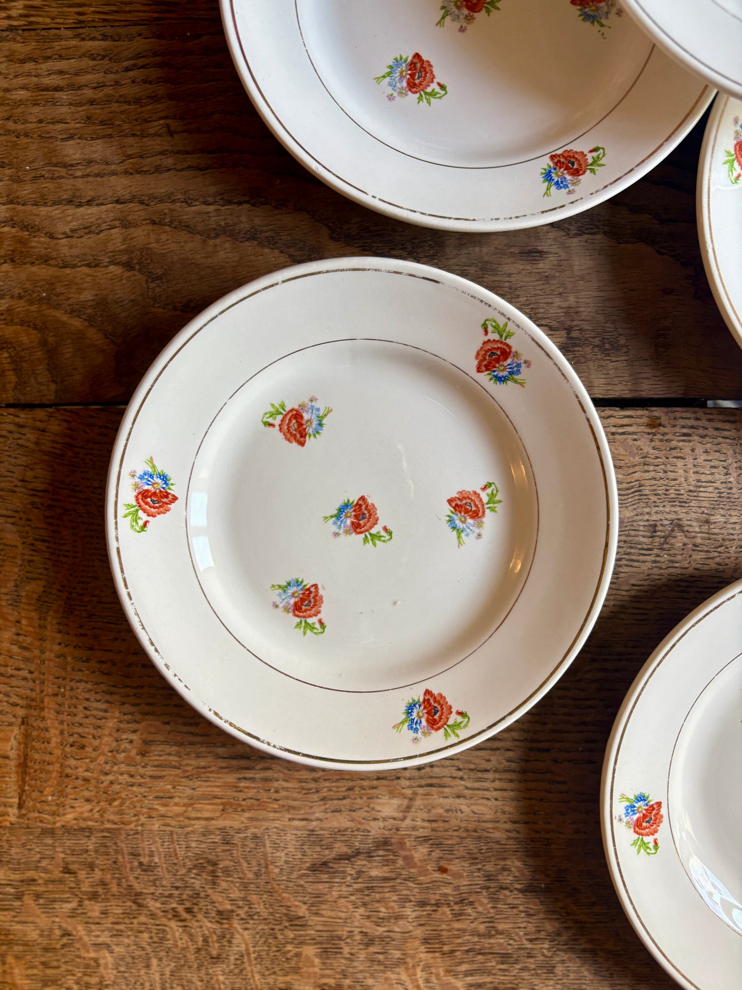 Lot de 6 assiettes à dessert vintage Moulin des Loups