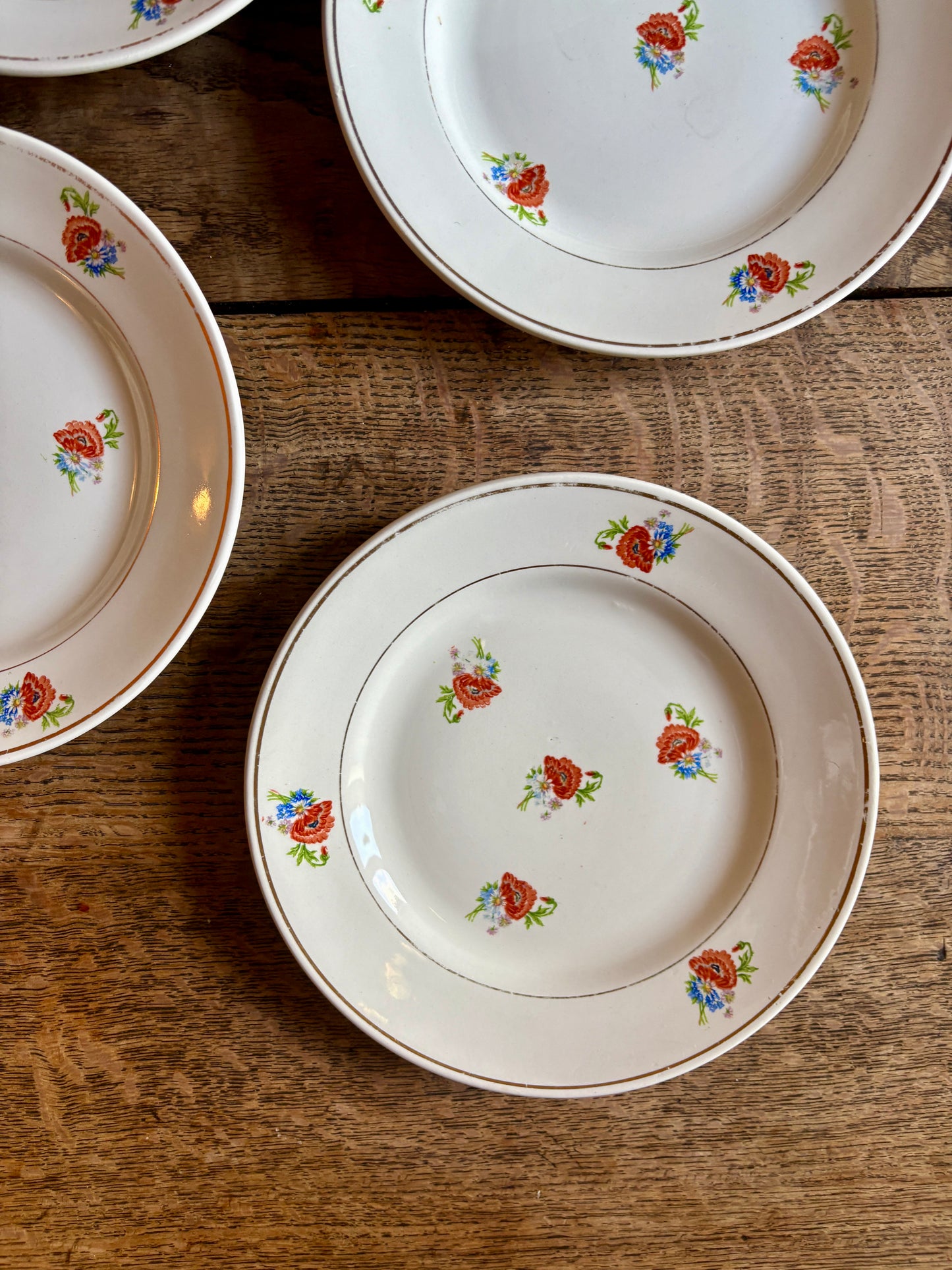 Lot de 6 assiettes à dessert vintage Moulin des Loups